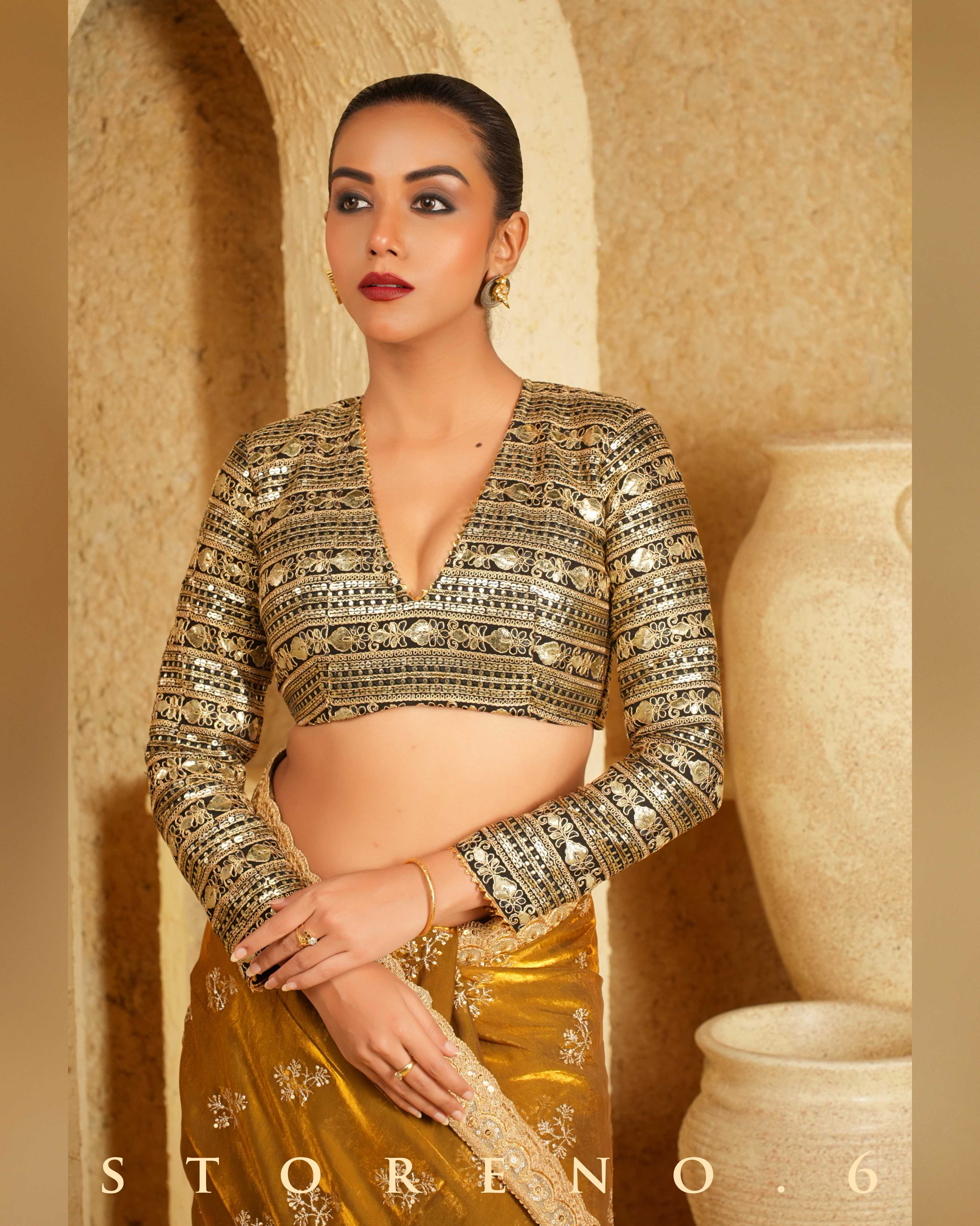 HONEY HARMONY SAREE WITH SHINING SHADOW BLOUSE