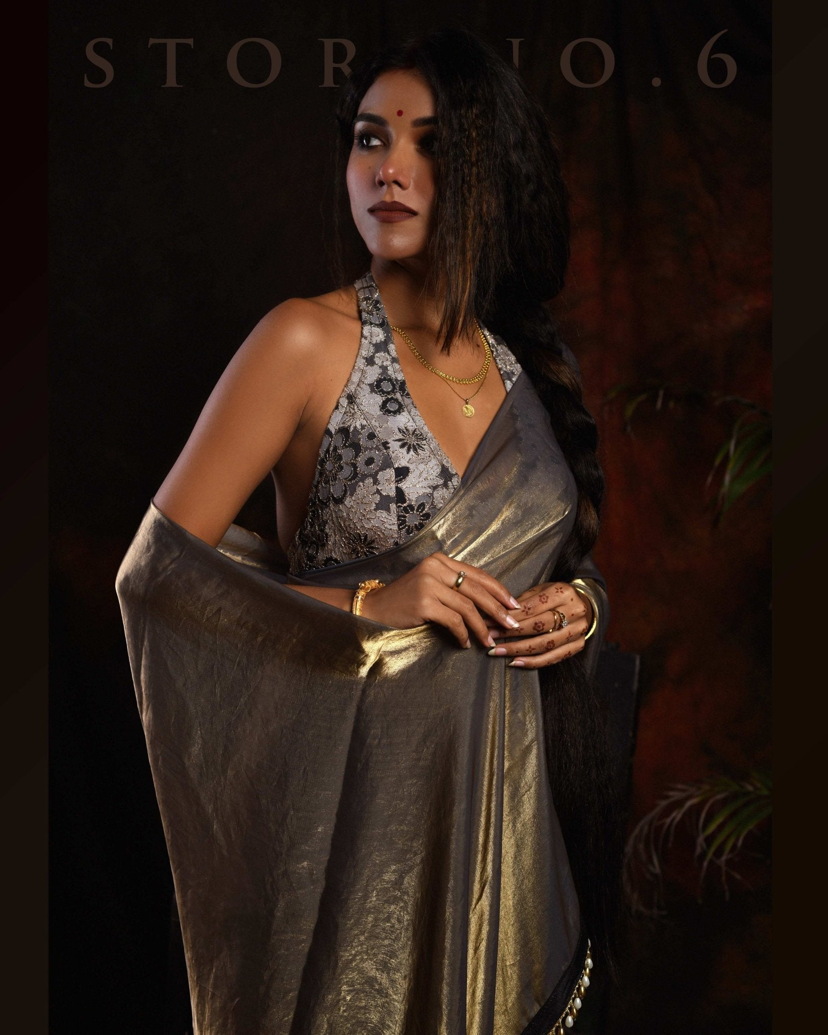 THE SUNKISSED SMOKE SAREE