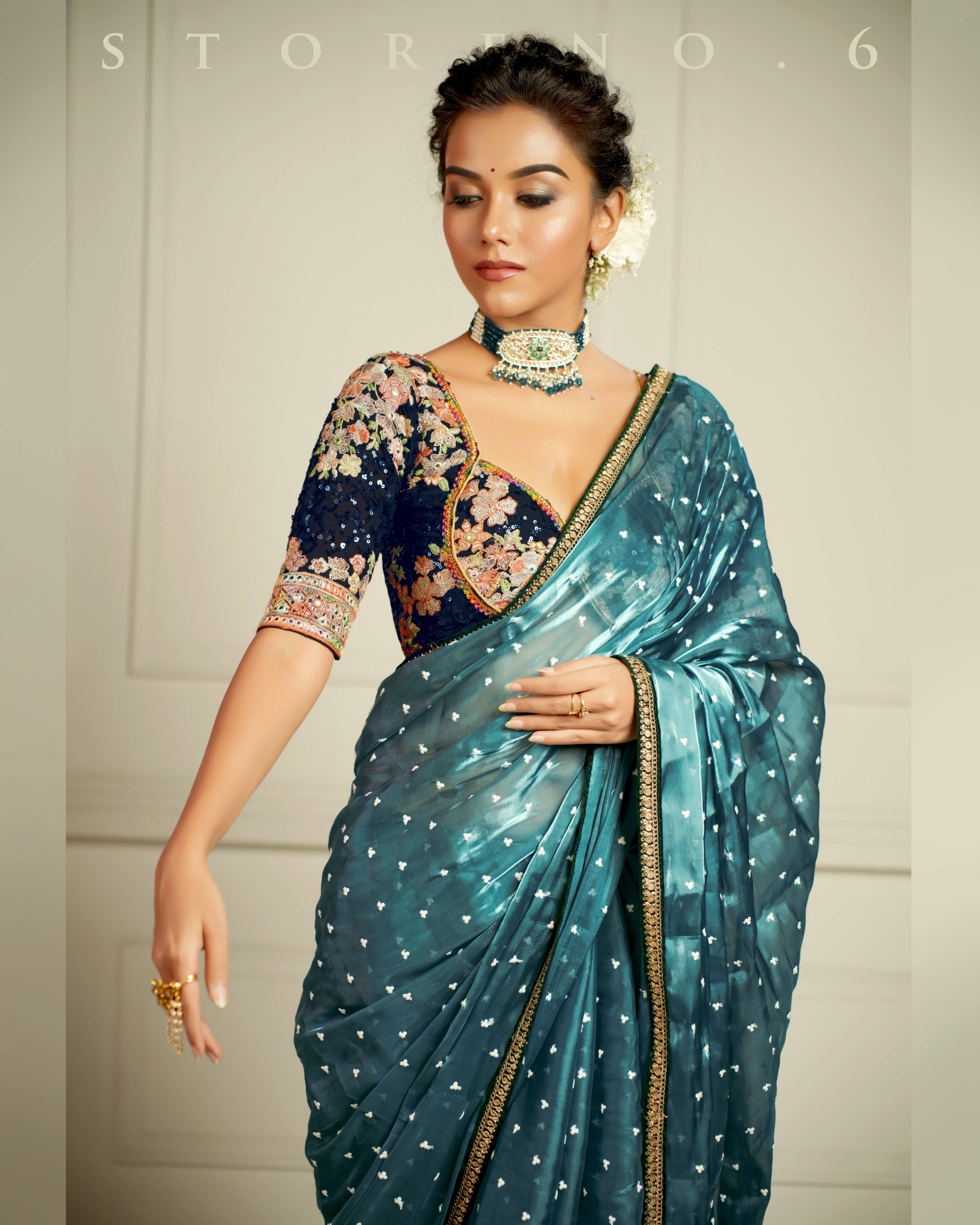 THE SAPPHIRE AFFAIR SAREE WITH NEELI AFSOON BLOUSE