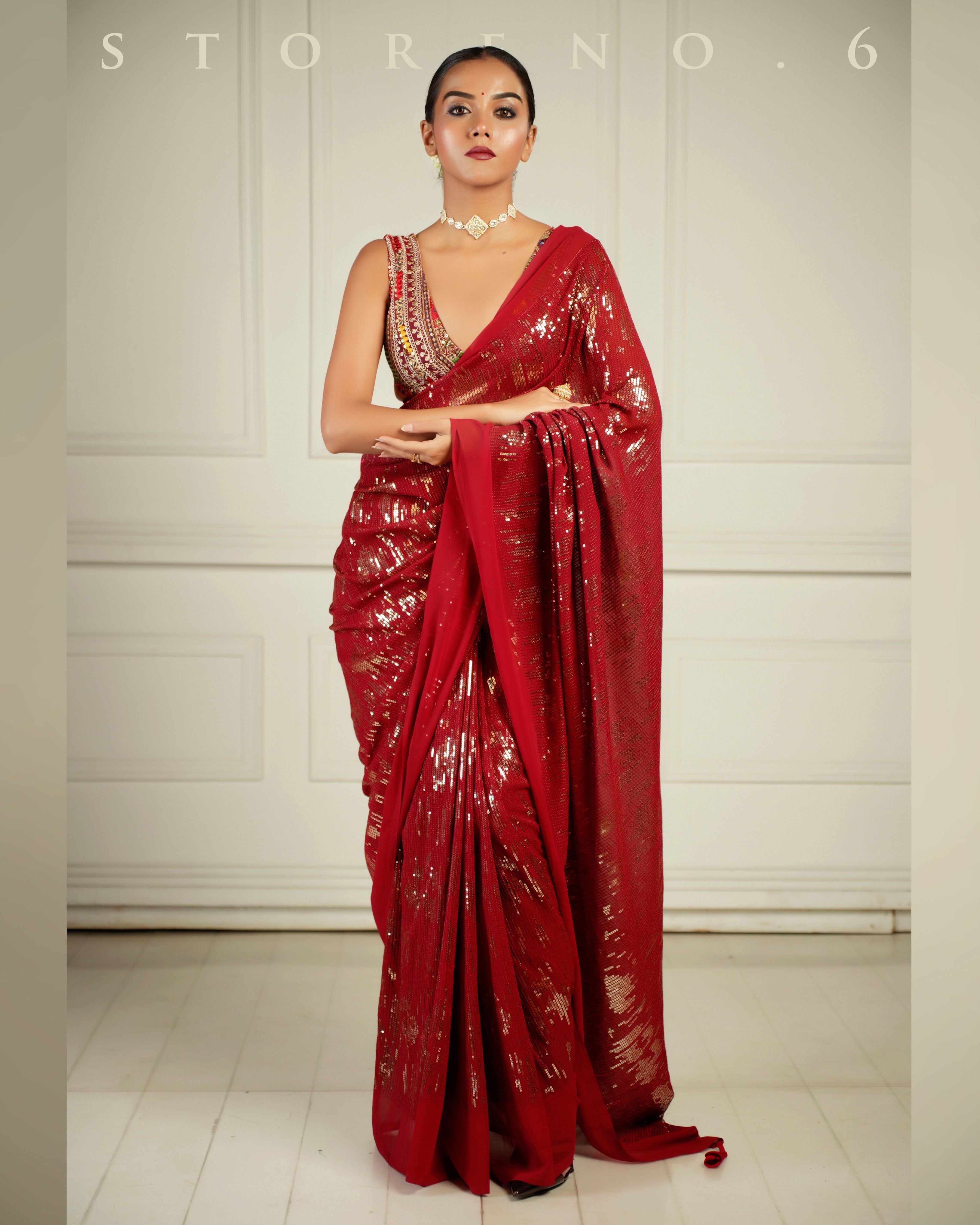 RUBY MARTINI COCKTAIL SAREE WITH SASS OF BERRY BLOUSE