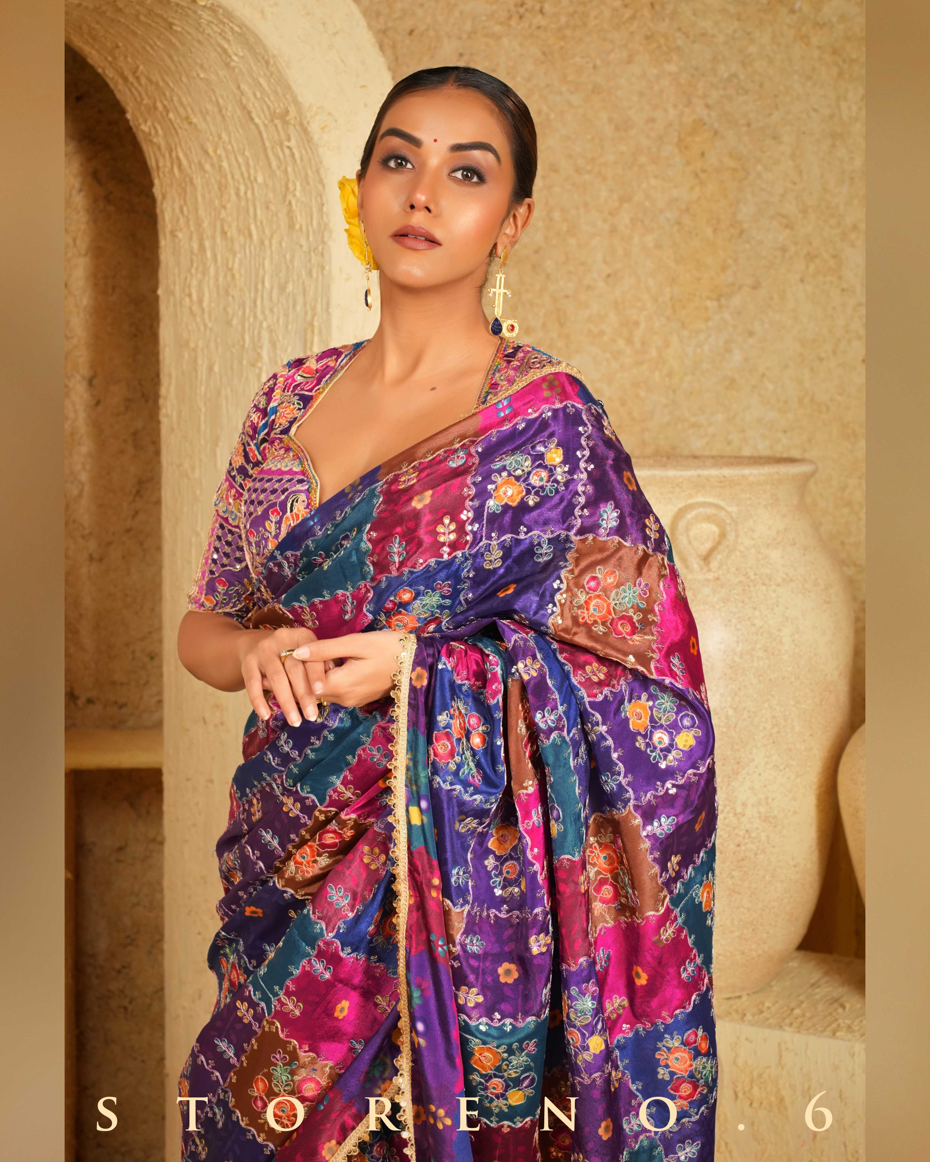 RAISIN RHAPSODY SAREE WITH AMETHYST ABODE BLOUSE