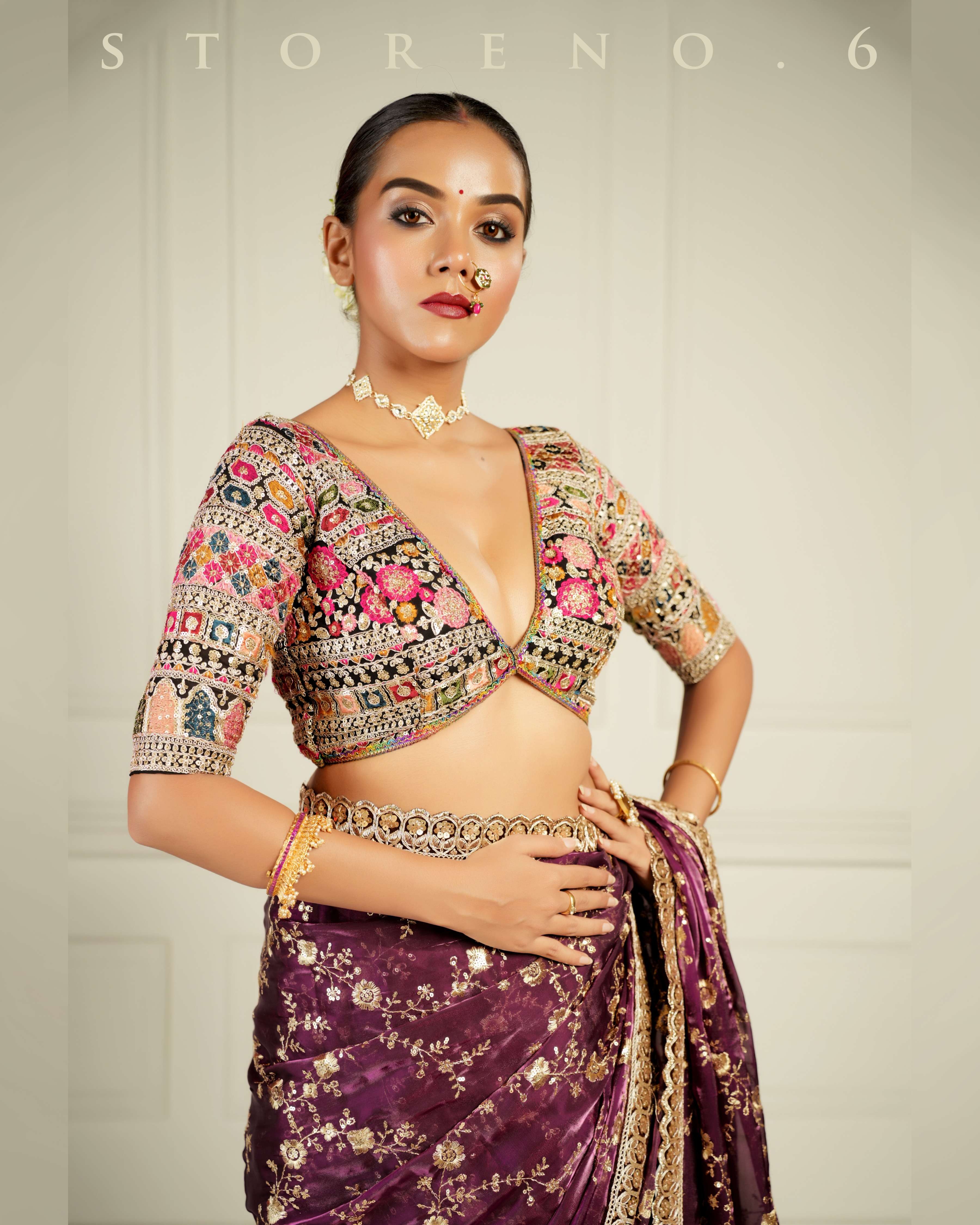 FROM THE VINEYARD SAREE WITH GUL KAARI SIAH-X BLOUSE