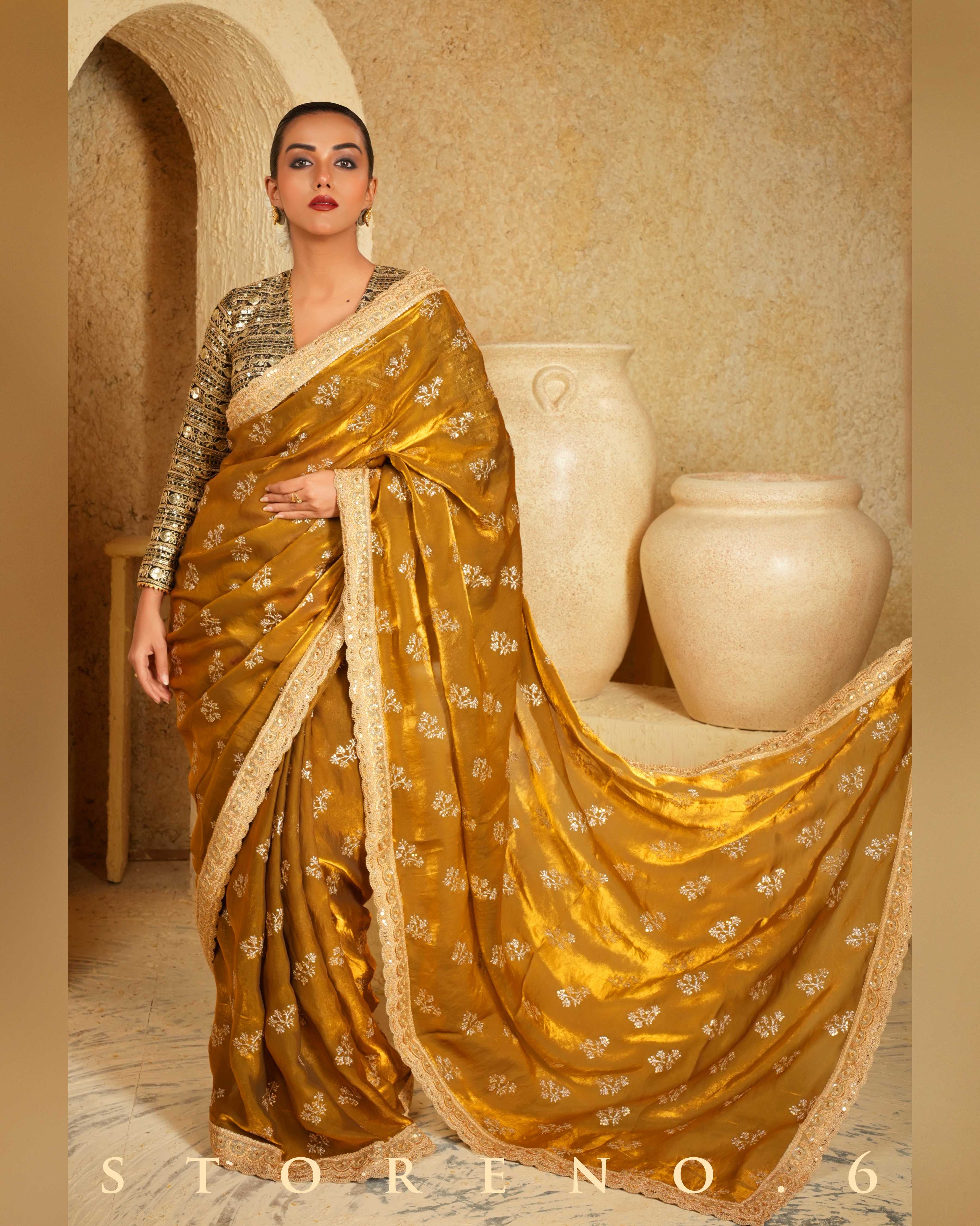 HONEY HARMONY SAREE WITH SHINING SHADOW BLOUSE