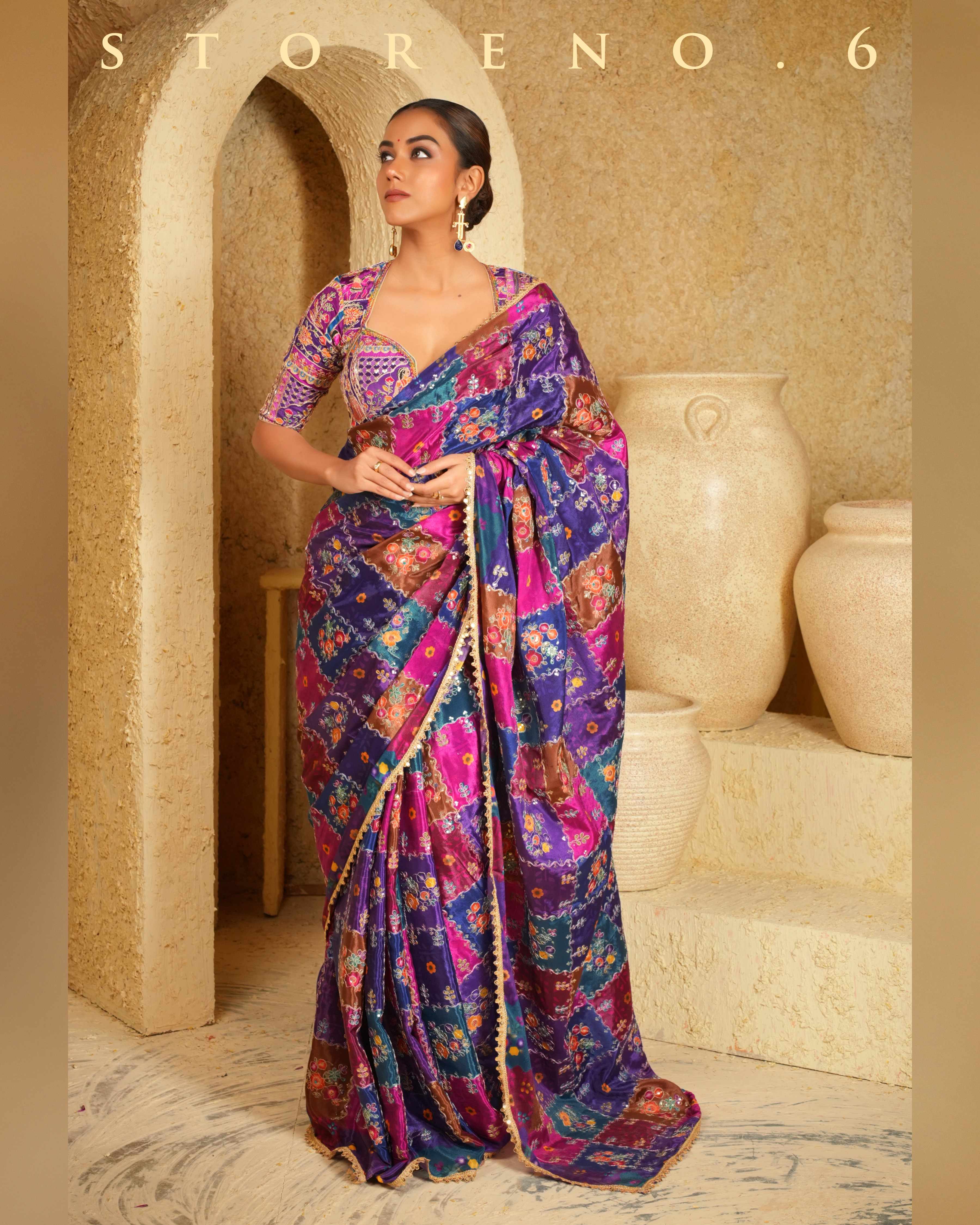 RAISIN RHAPSODY SAREE WITH AMETHYST ABODE BLOUSE