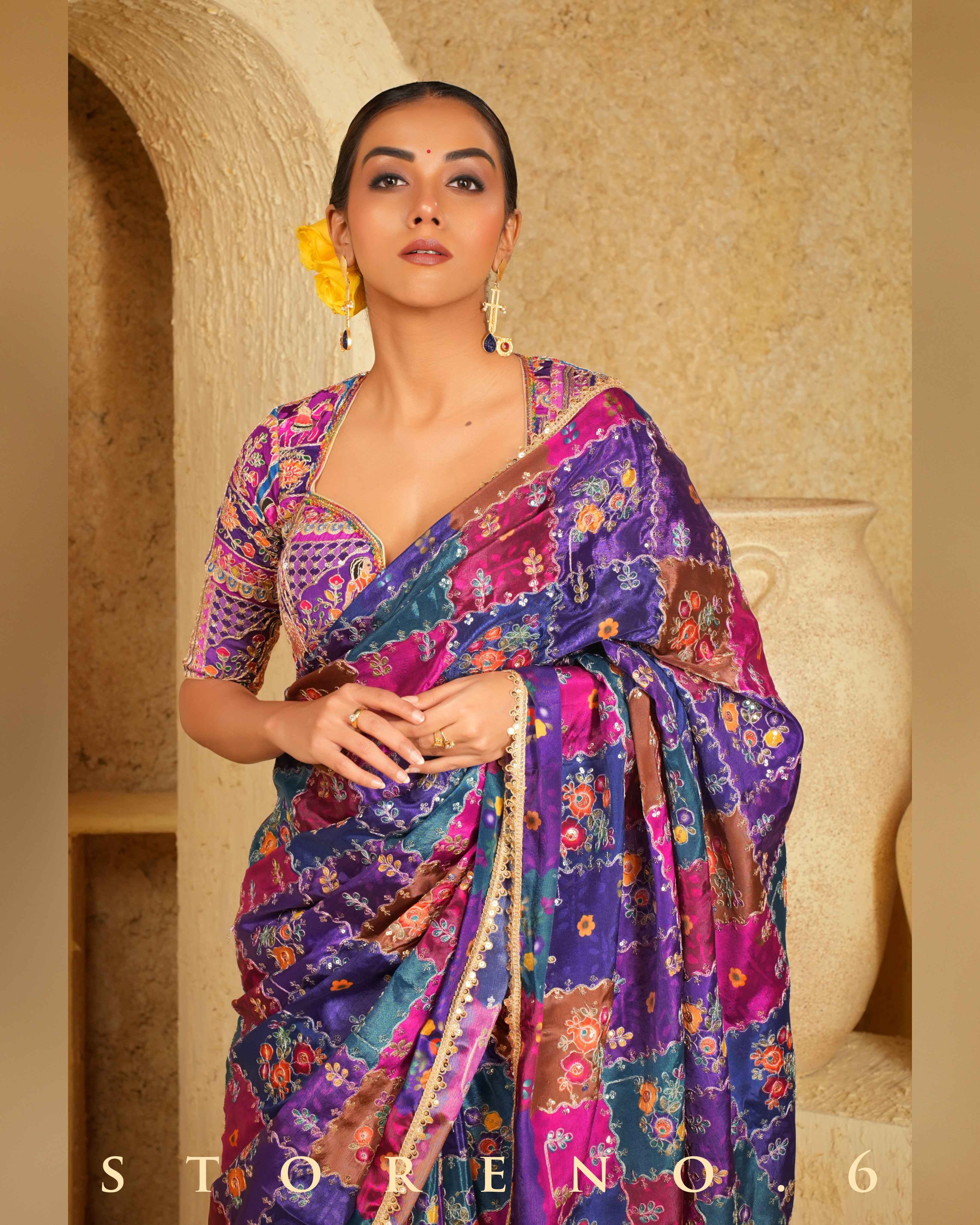 RAISIN RHAPSODY SAREE WITH AMETHYST ABODE BLOUSE