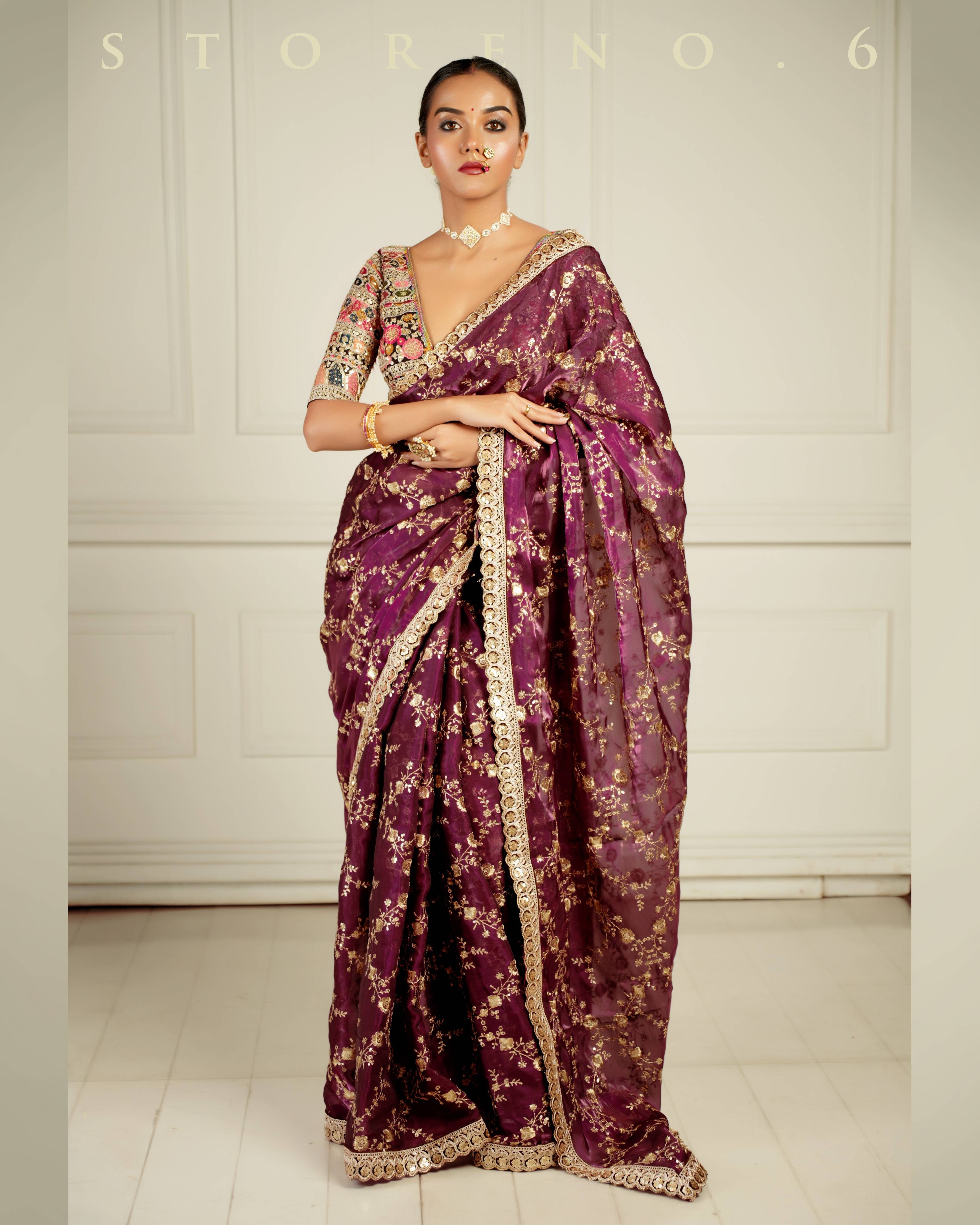 FROM THE VINEYARD SAREE WITH GUL KAARI SIAH-X BLOUSE