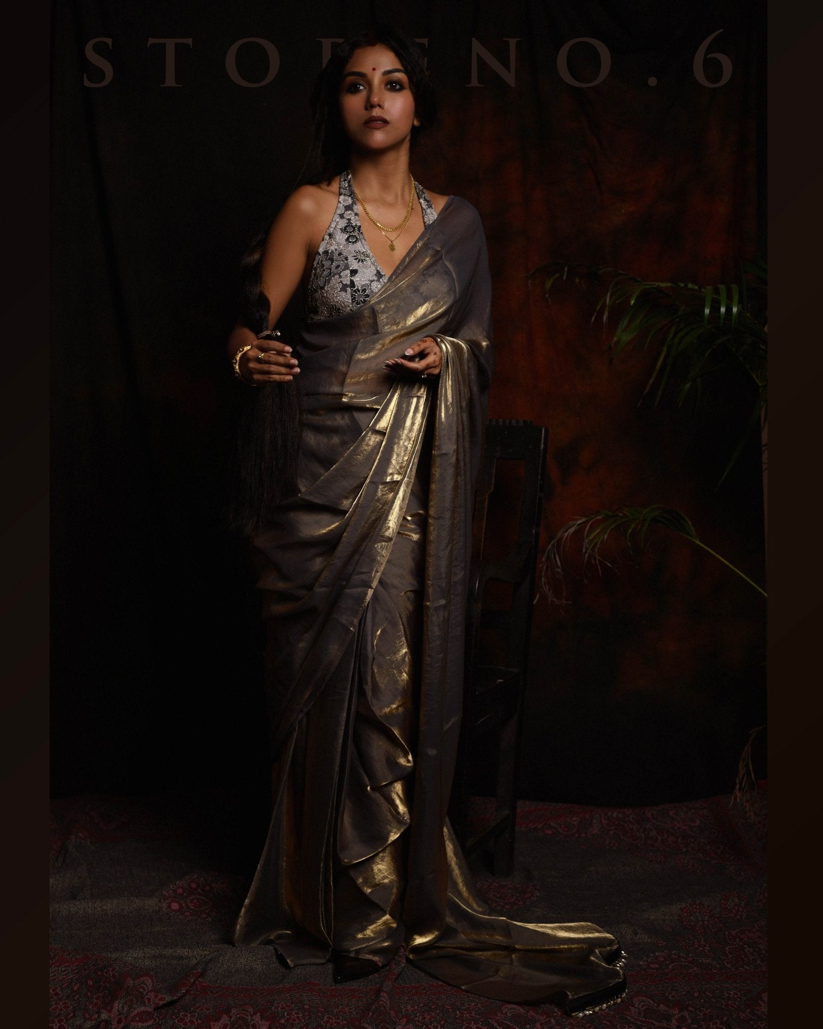 THE SUNKISSED SMOKE SAREE