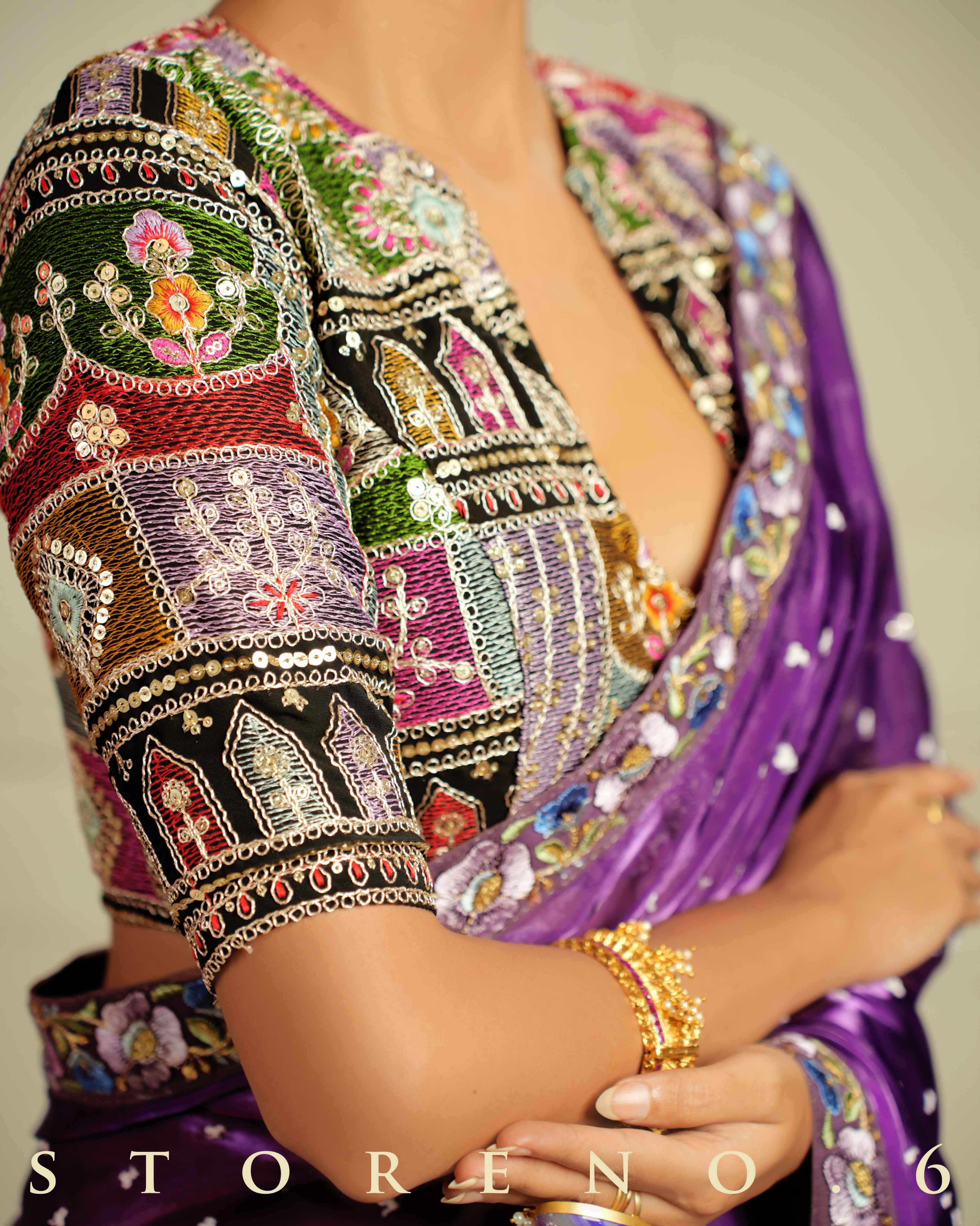 THE AMETHYST AFFAIR SAREE WITH THE DARK DELIGHT BLOUSE