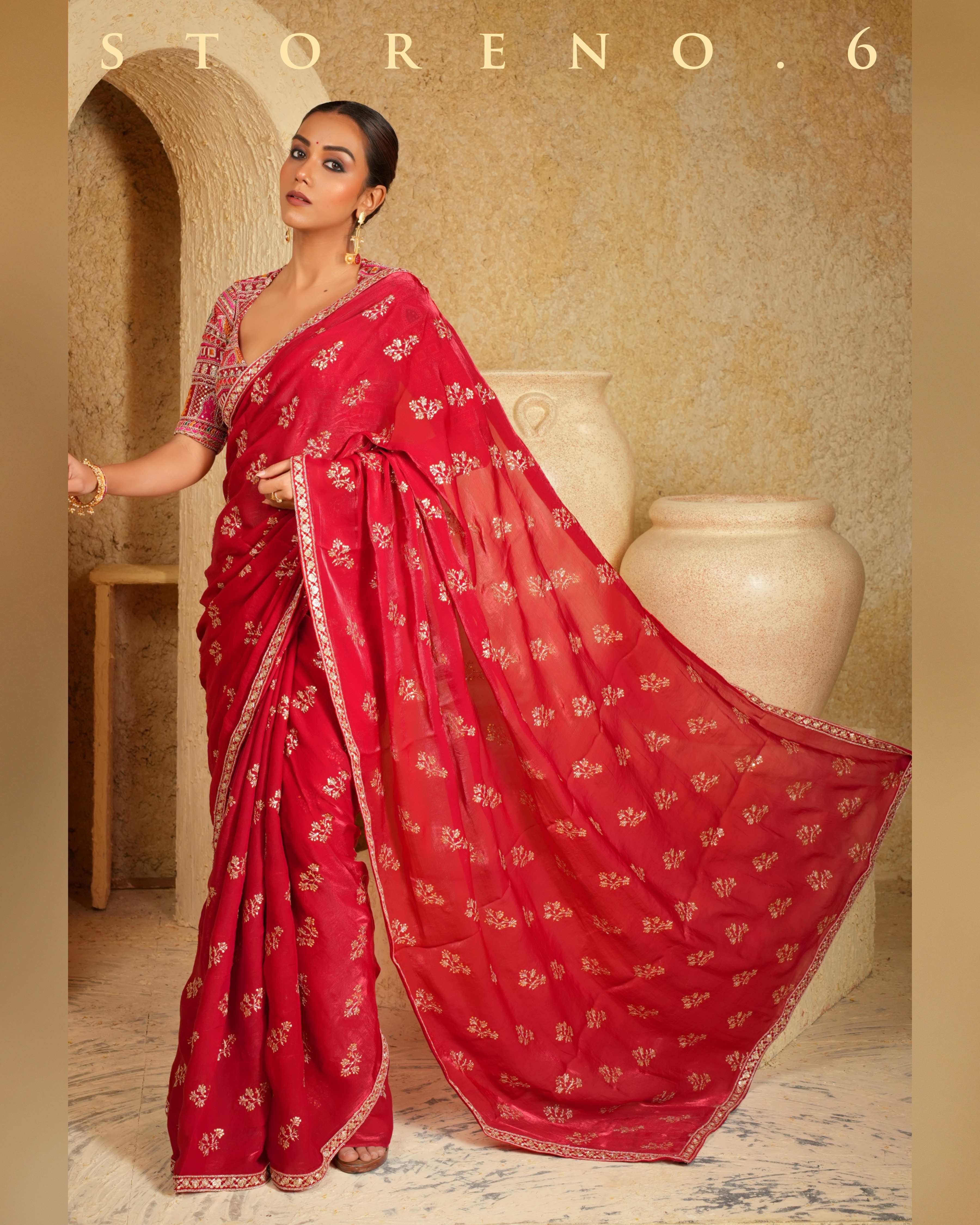 CHILLI CHARISMA SAREE WITH SANGRIA SENSATION CLASSIC BLOUSE