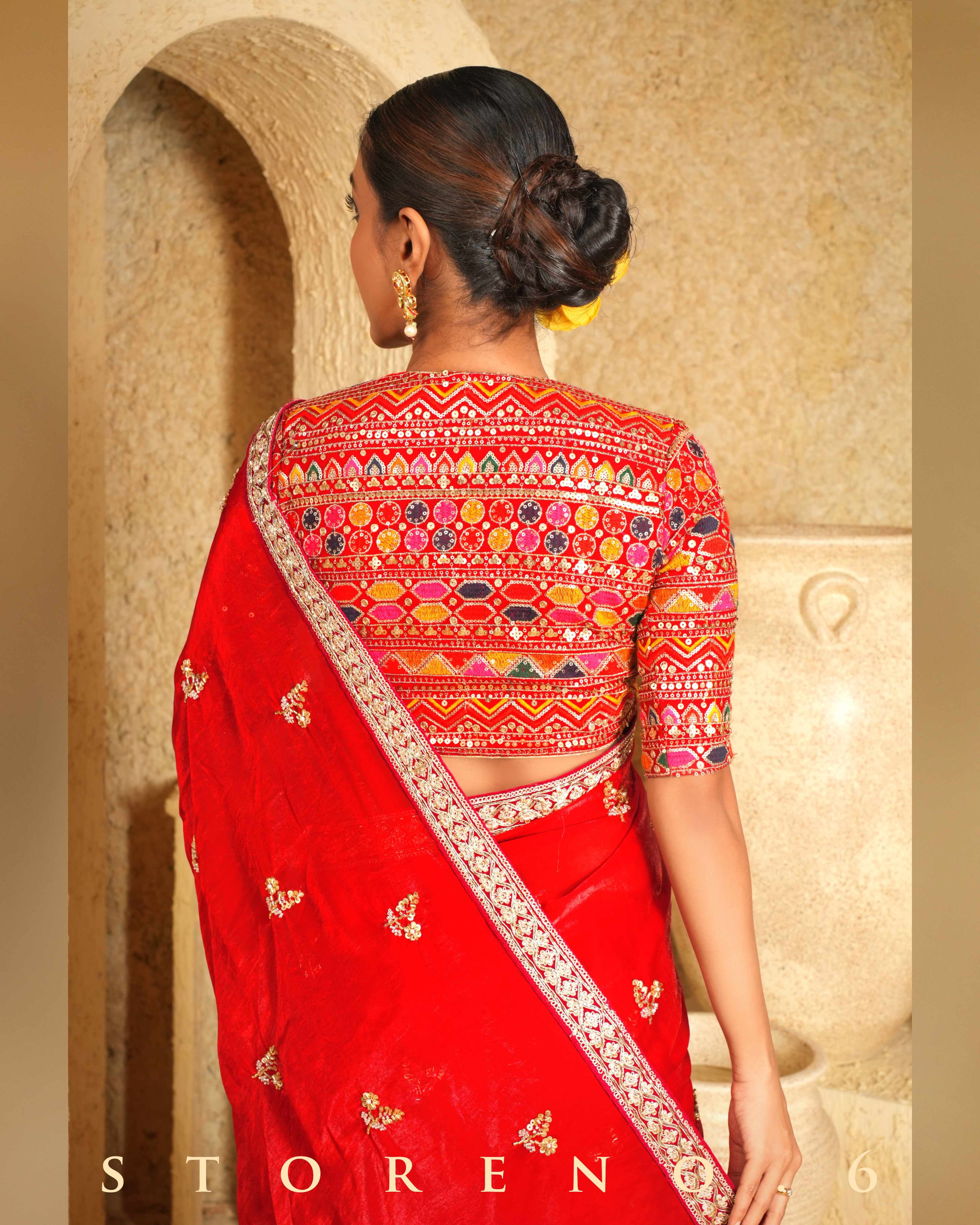 RUBY RITZY SAREE WITH CRIMSON CHARM BLOUSE