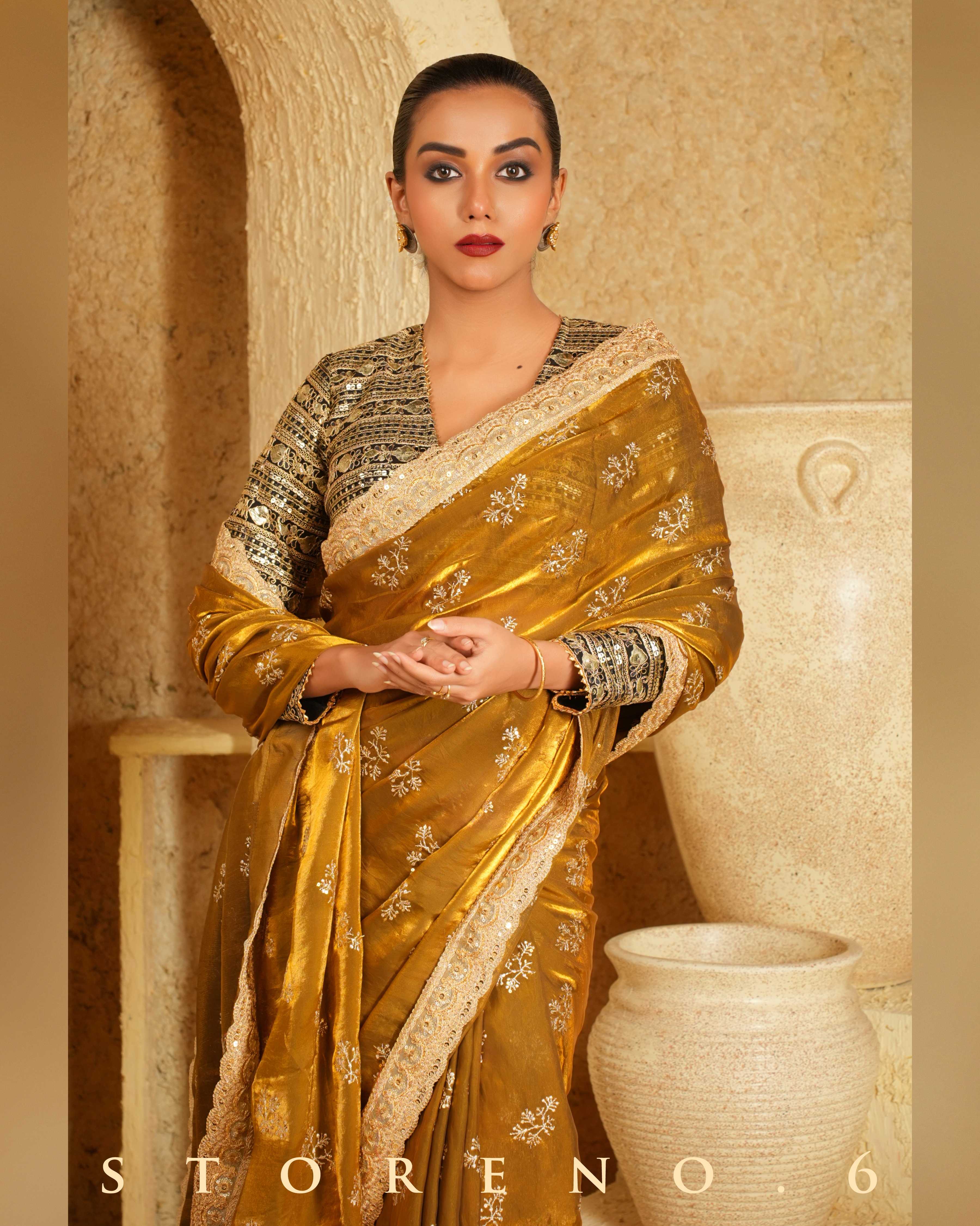 HONEY HARMONY SAREE WITH SHINING SHADOW BLOUSE