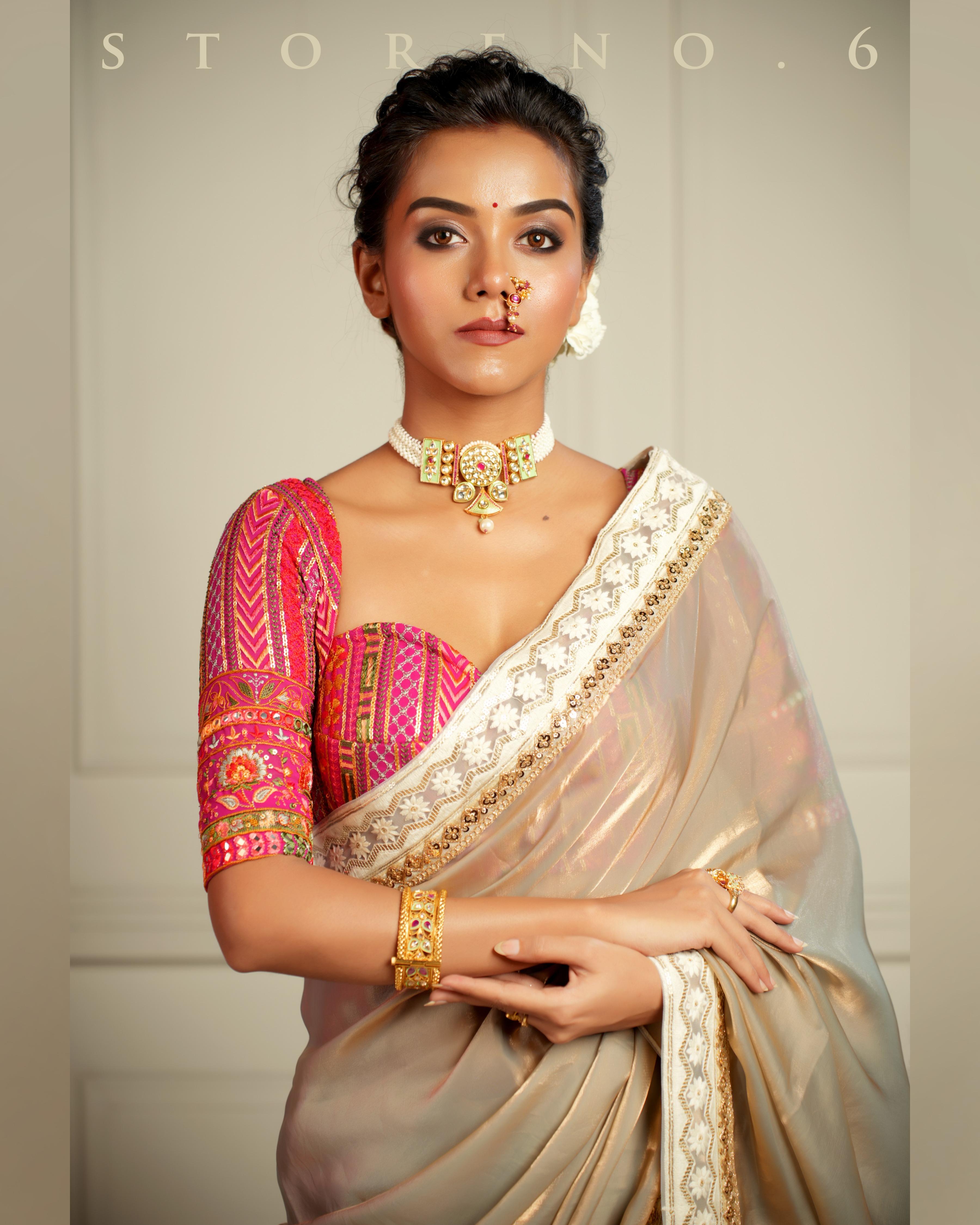 THE IMPERIAL FORBIDDEN OASIS SAREE WITH GULAABI AKS CORSET CUT BLOUSE