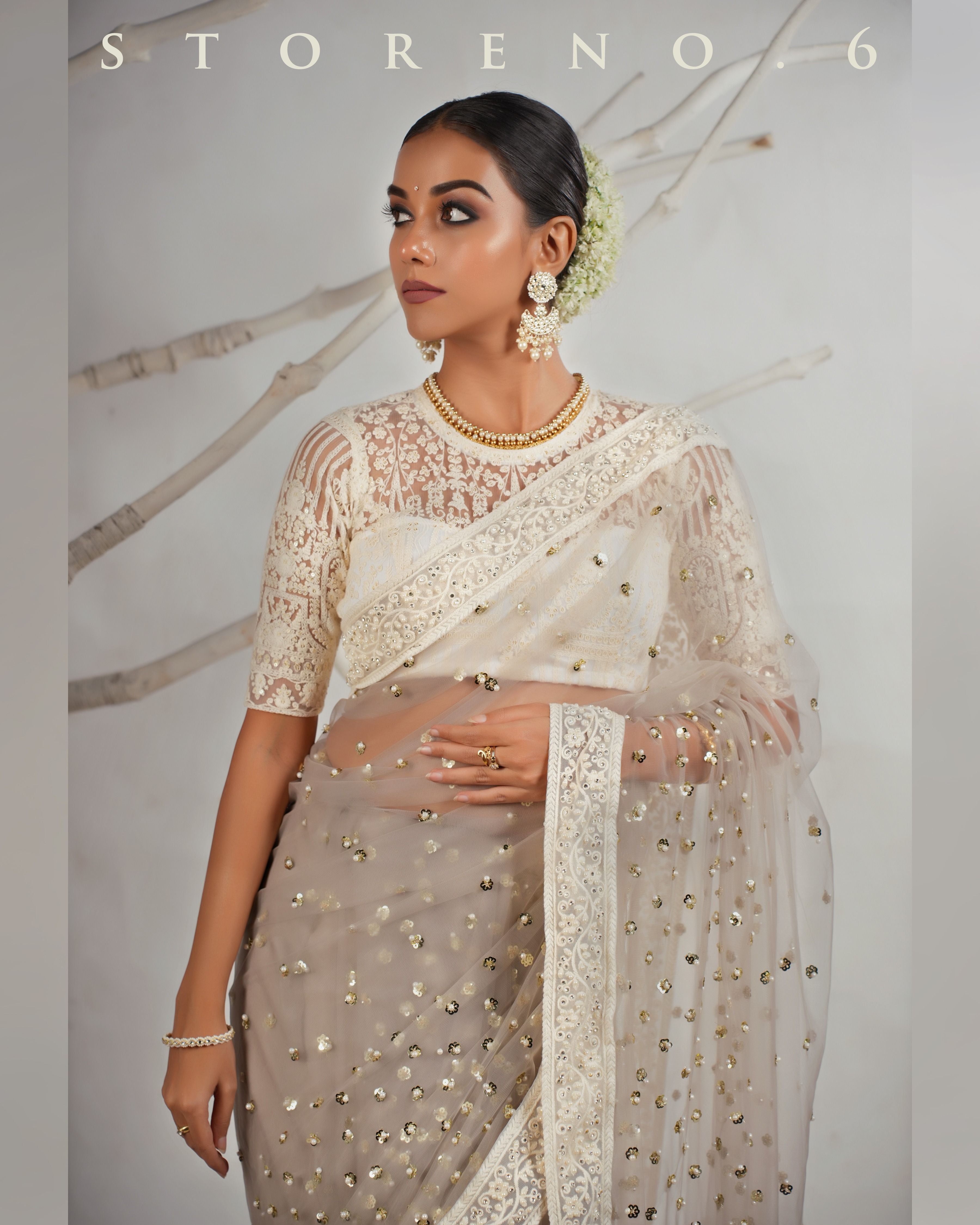 THE AGELESS ASH SAREE WITH CHAANDNI CLASSIC BLOUSE