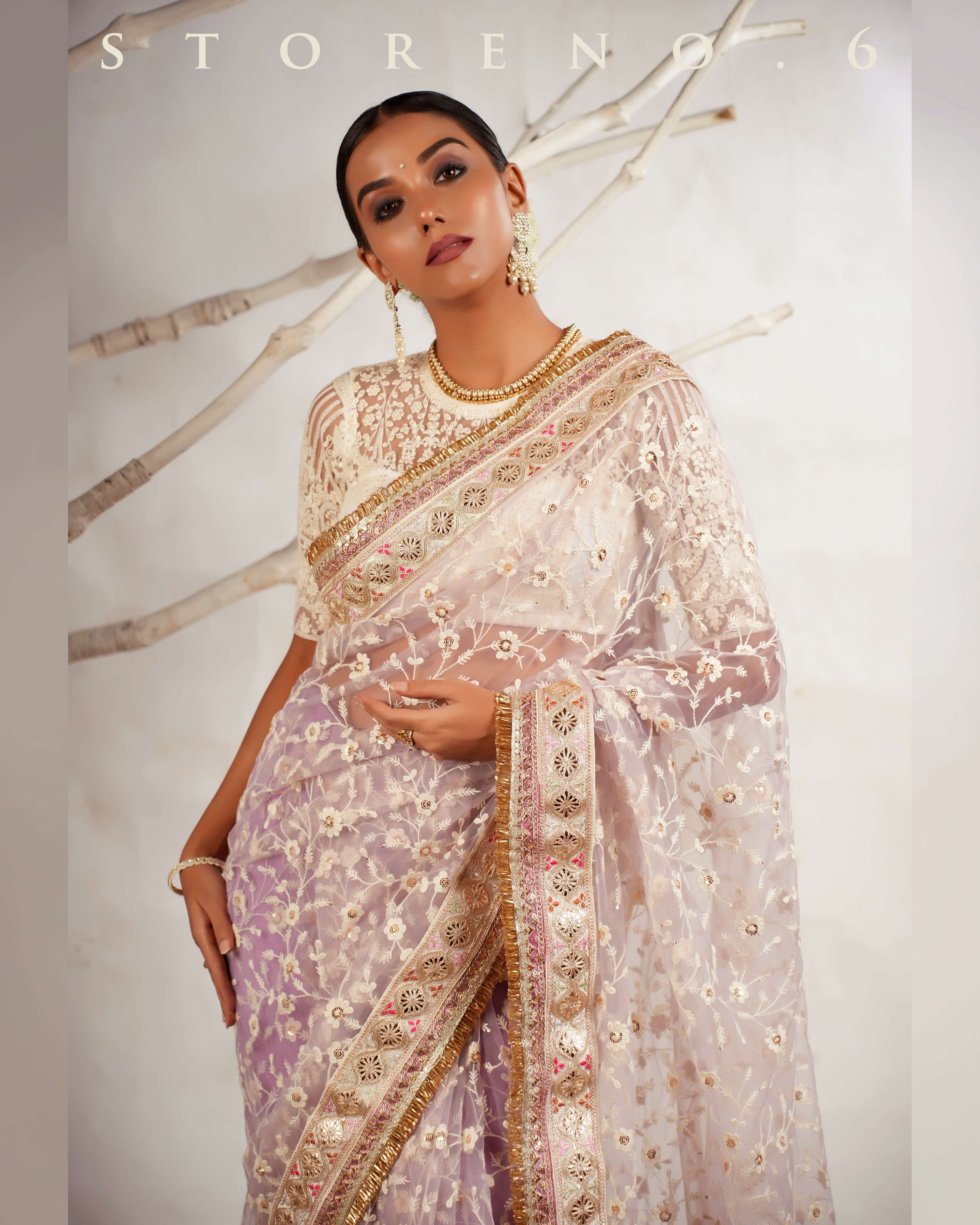 DAISY'S MUSICAL MAUVE SAREE WITH CHAANDNI CLASSIC BLOUSE