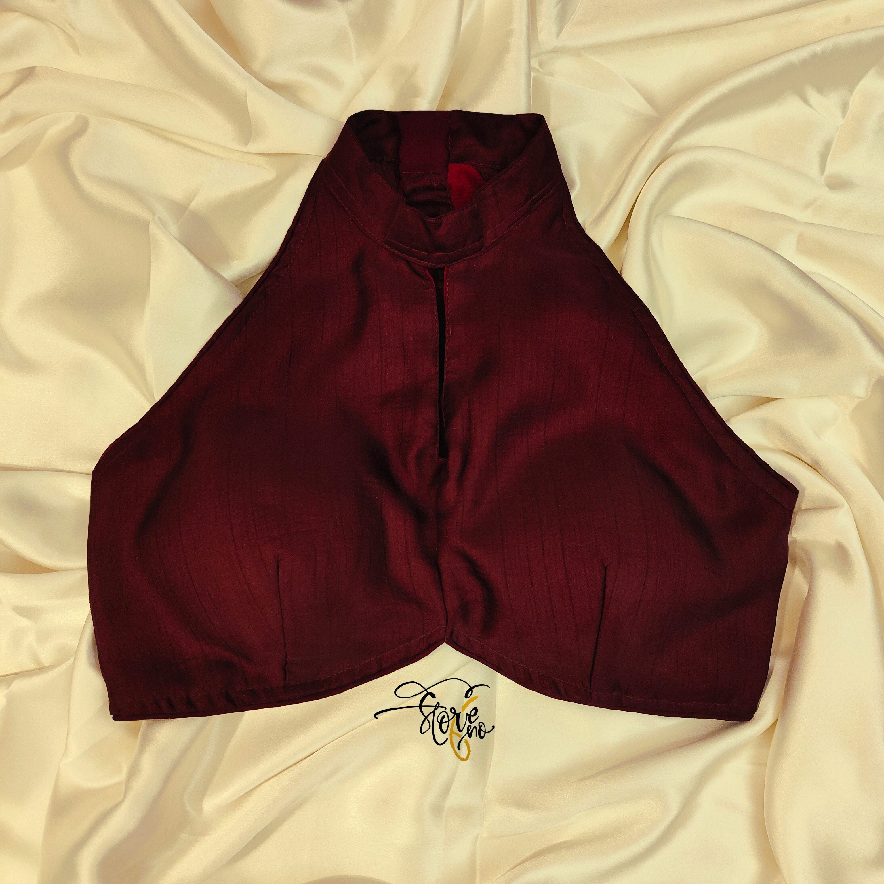 MAROON SILK BLOUSE-SIZE 34