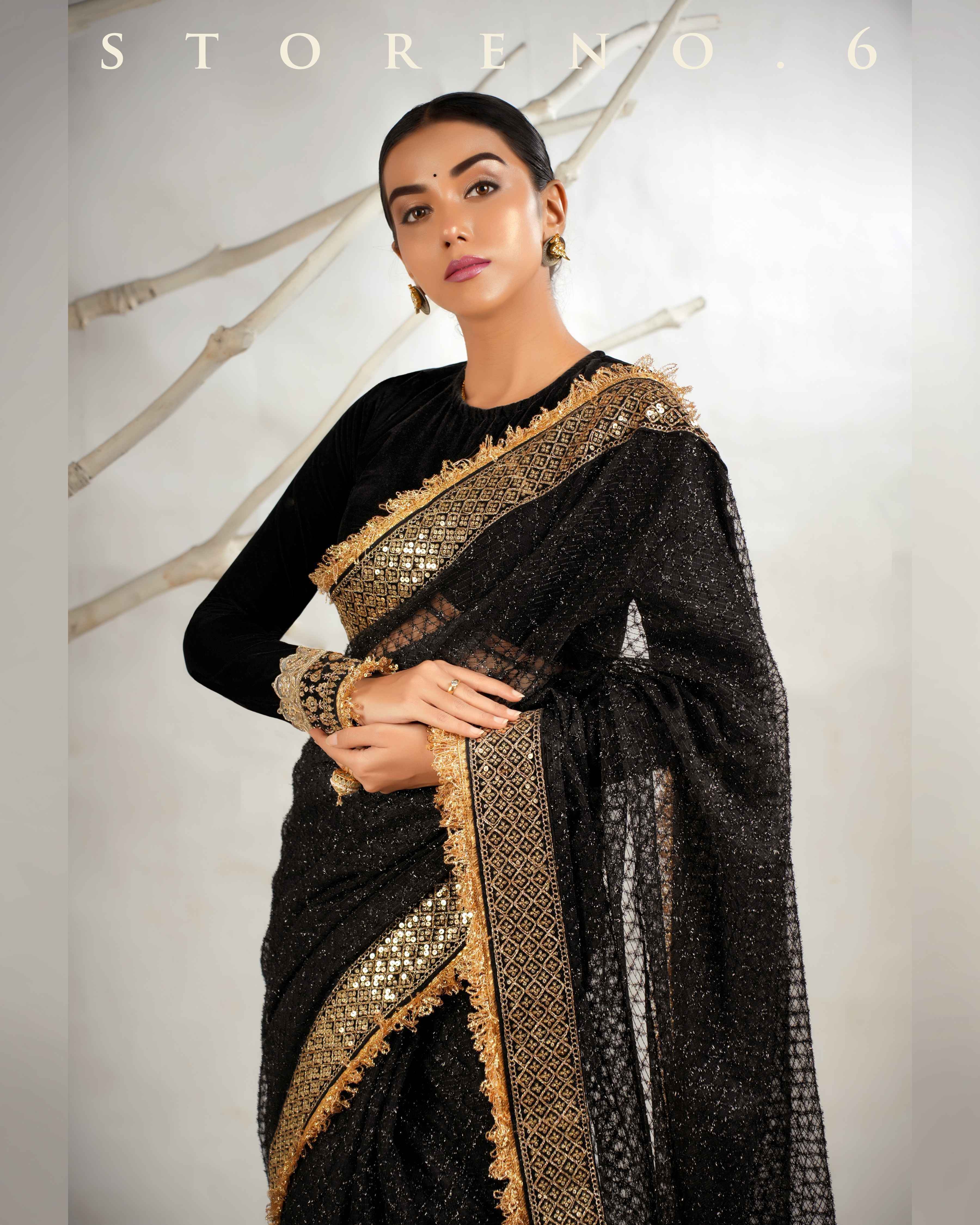 THE DARK FUZZ SAREE