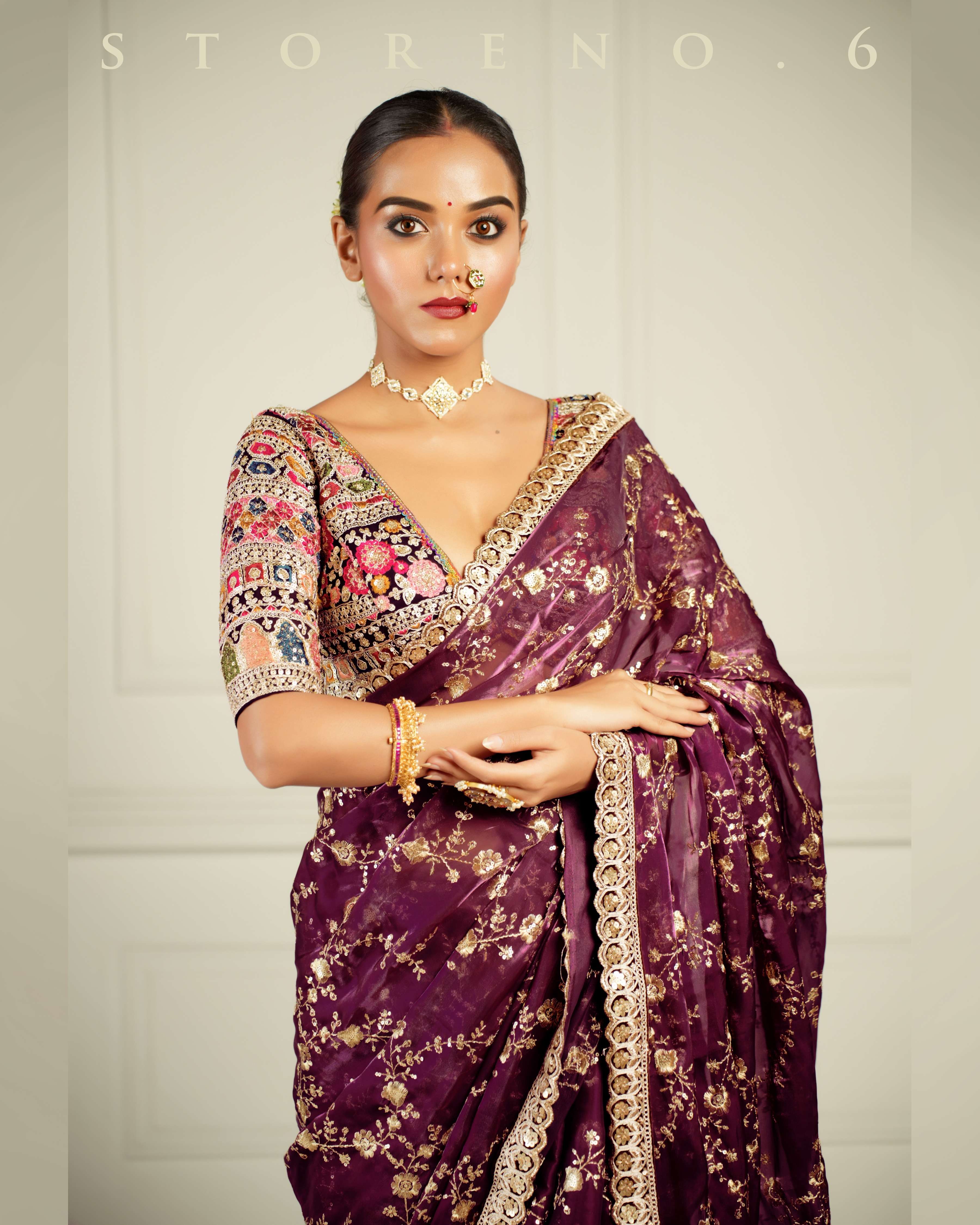 FROM THE VINEYARD SAREE WITH GUL KAARI SIAH-X BLOUSE