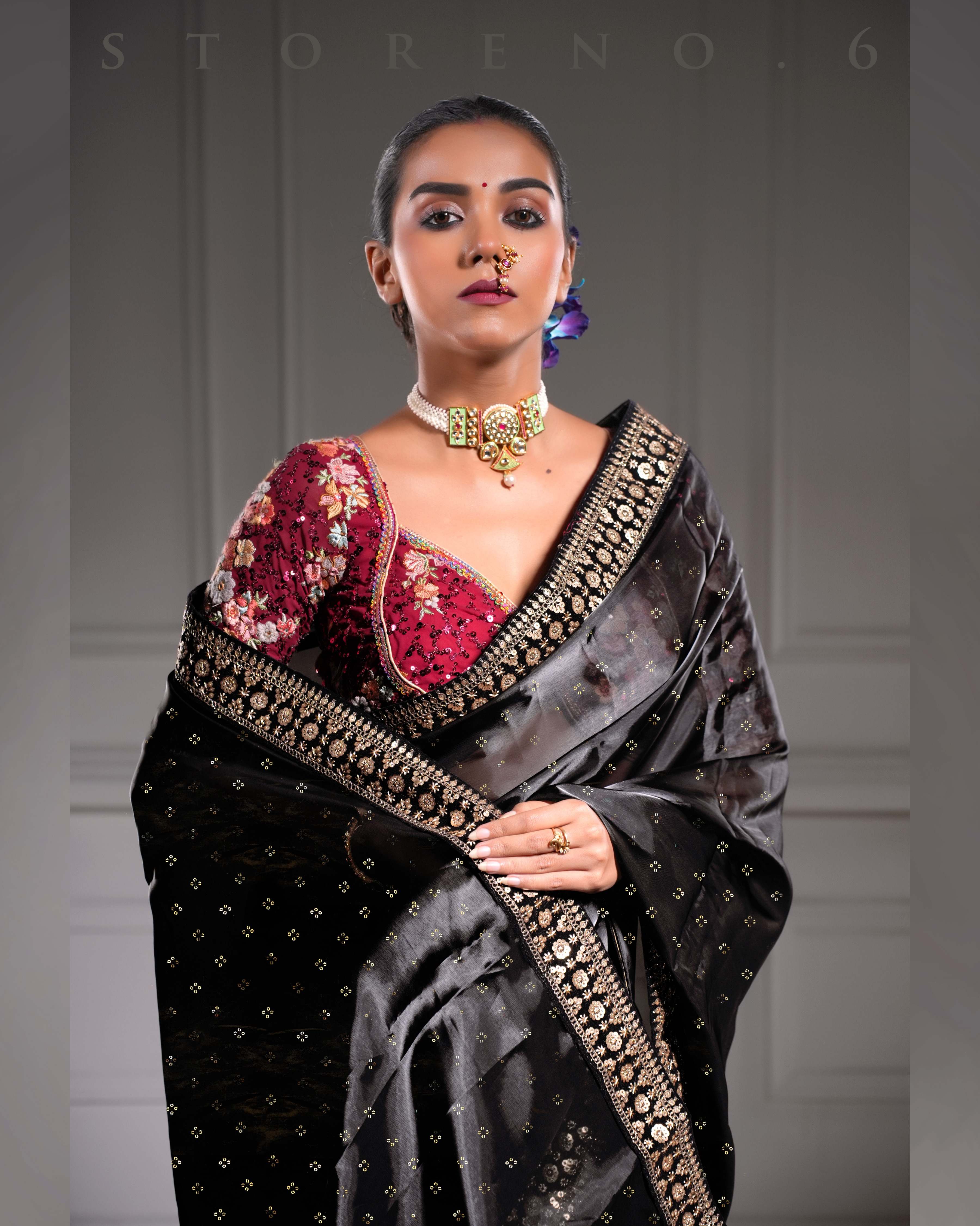 THE DARK DEVOTION SAREE WITH RAAKT AFSOON BLOUSE