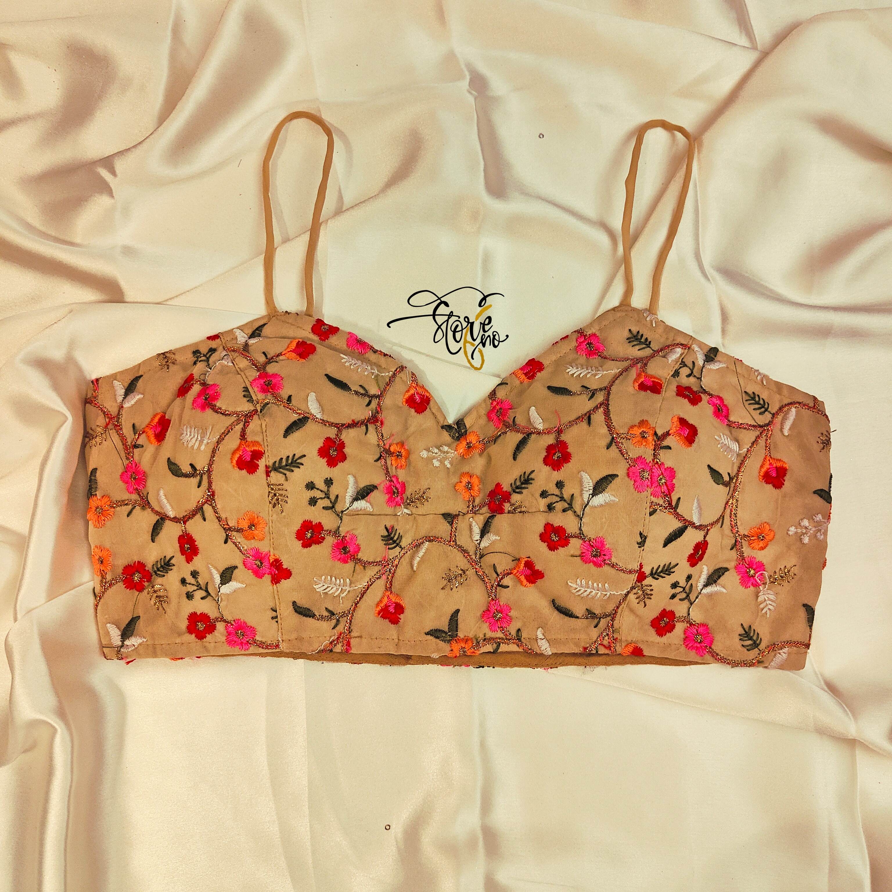 BEIGE FLORAL SLEVELESS BLOUSE-SIZE 34