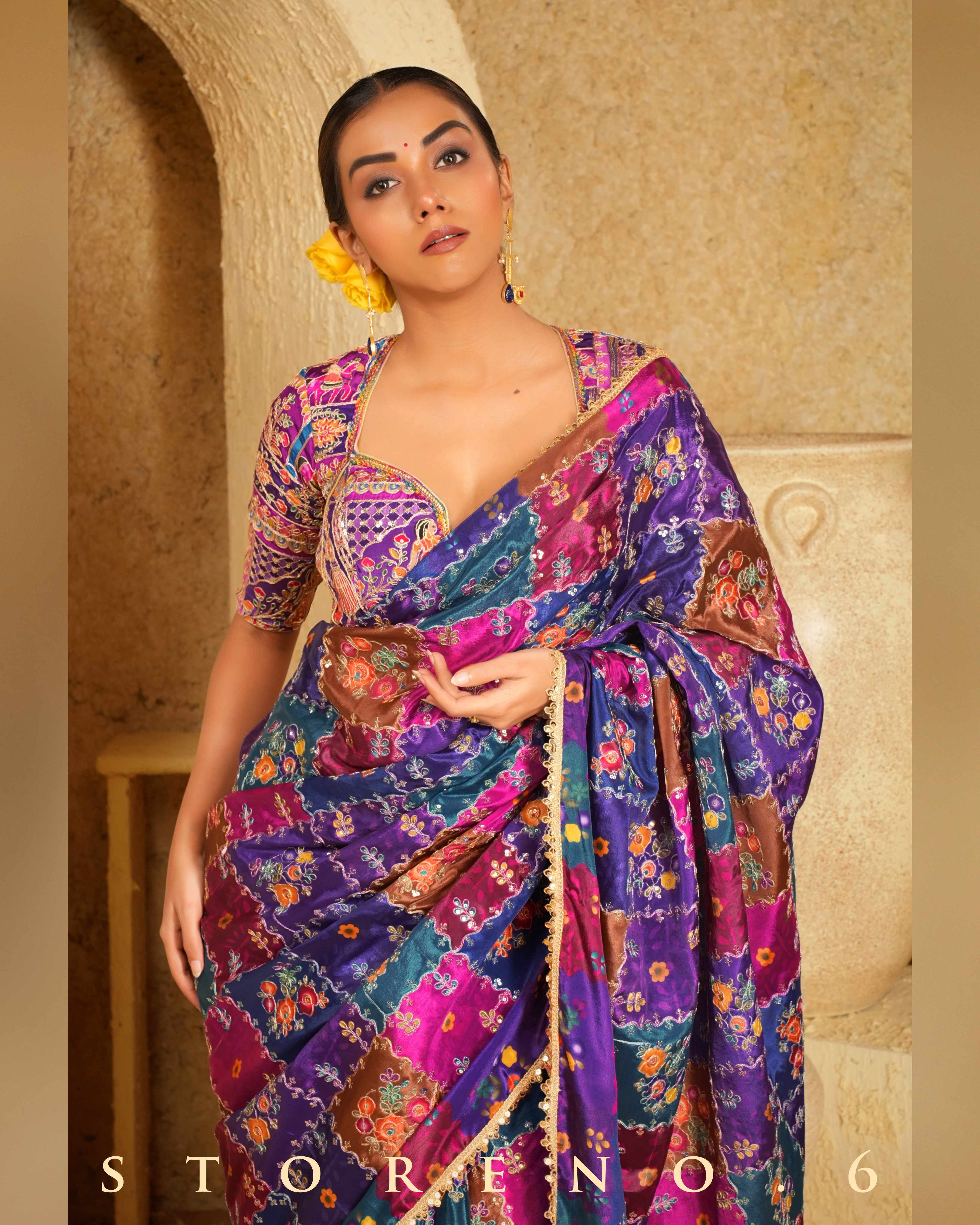 RAISIN RHAPSODY SAREE WITH AMETHYST ABODE BLOUSE