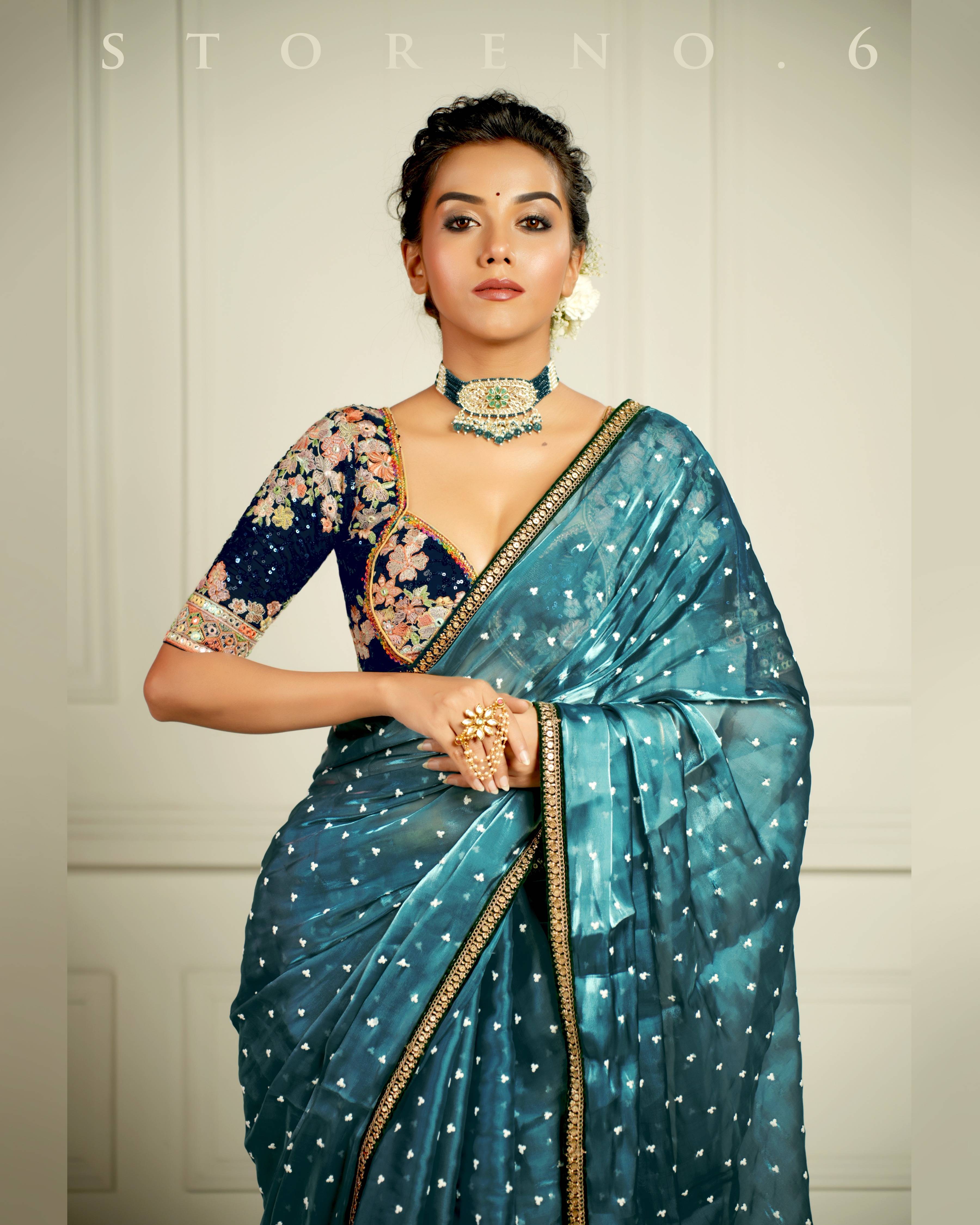 THE SAPPHIRE AFFAIR SAREE WITH NEELI AFSOON BLOUSE