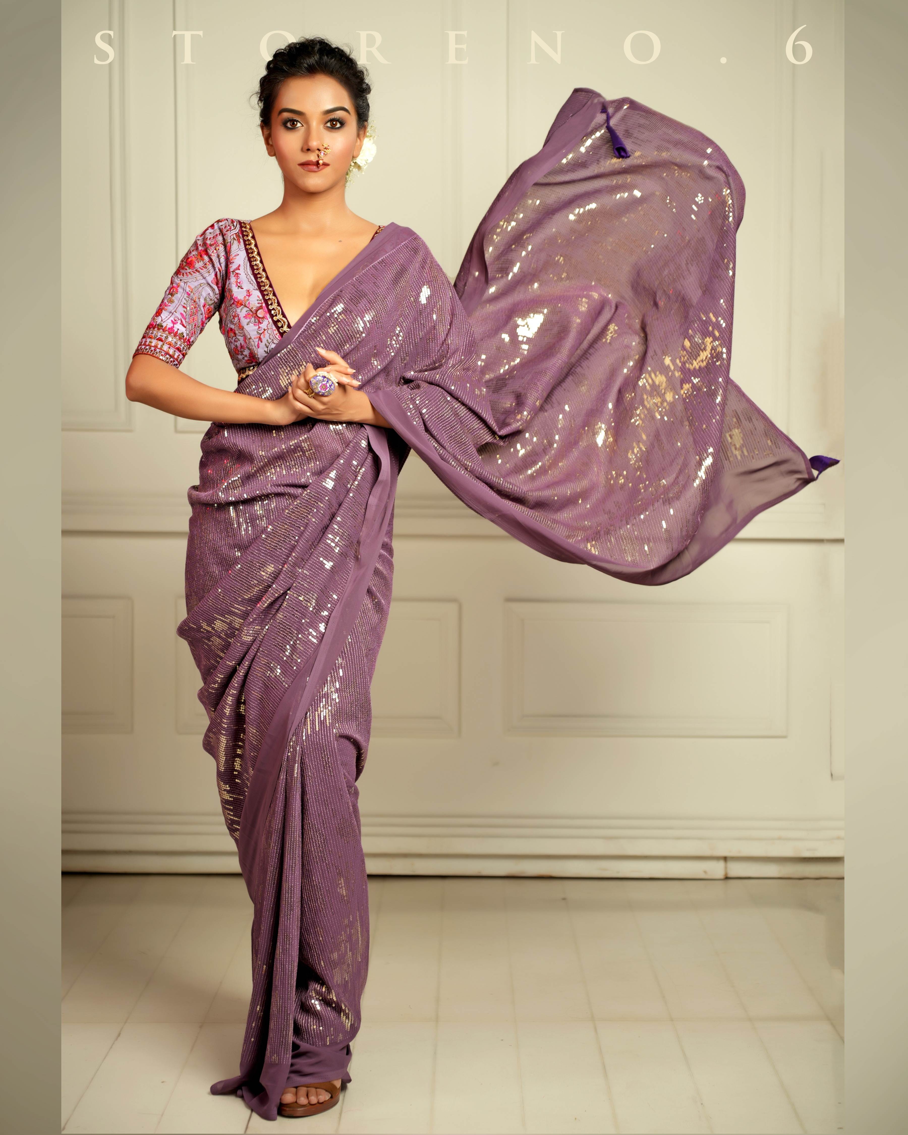 AMETHYST GALAXY COCKTAIL SAREE