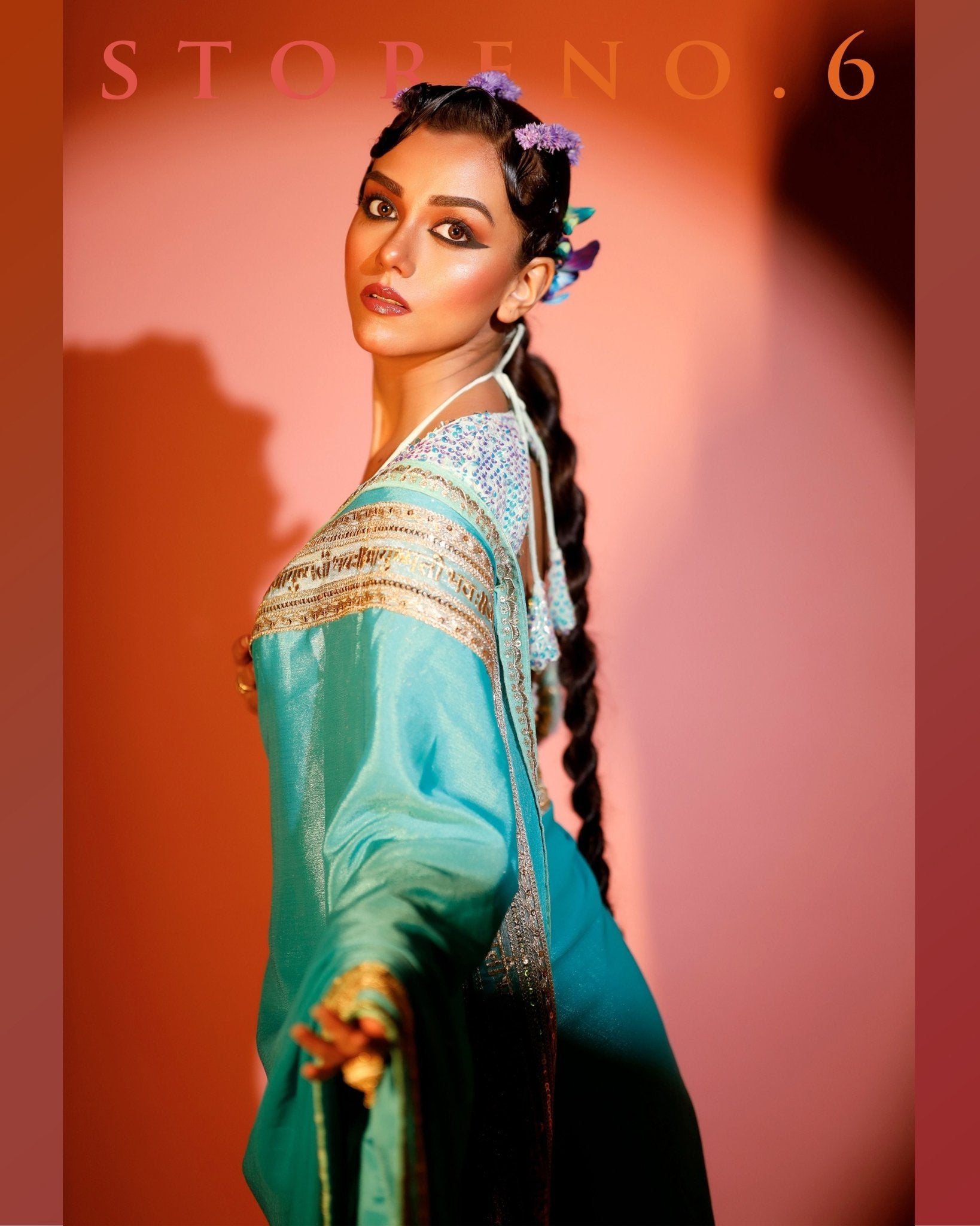 TWINKLING TURQUOISE READY-TO-WEAR SAREE