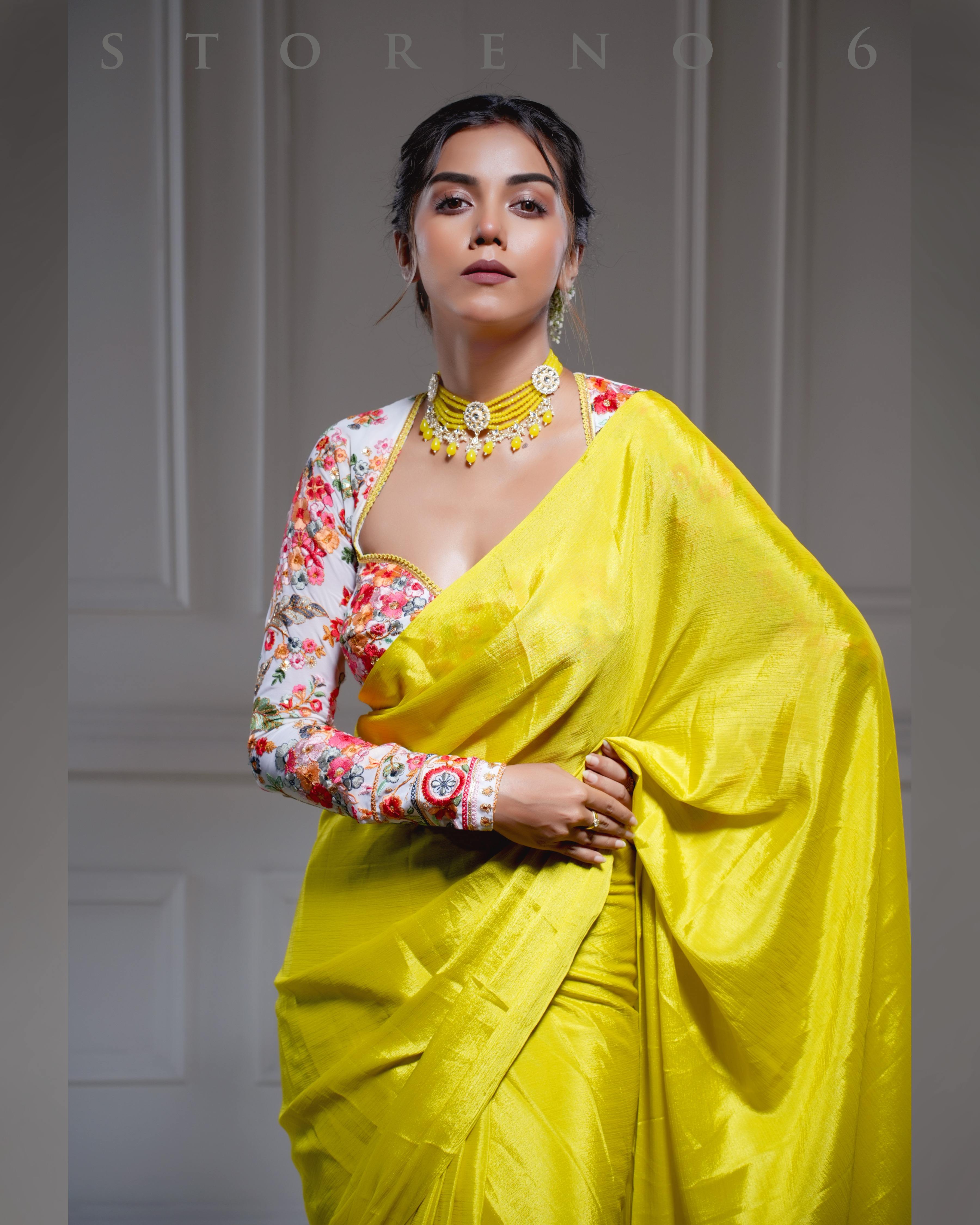 NEON NIRVANA SAREE WITH KAFOORI ASHIQUI CORSET BLOUSE