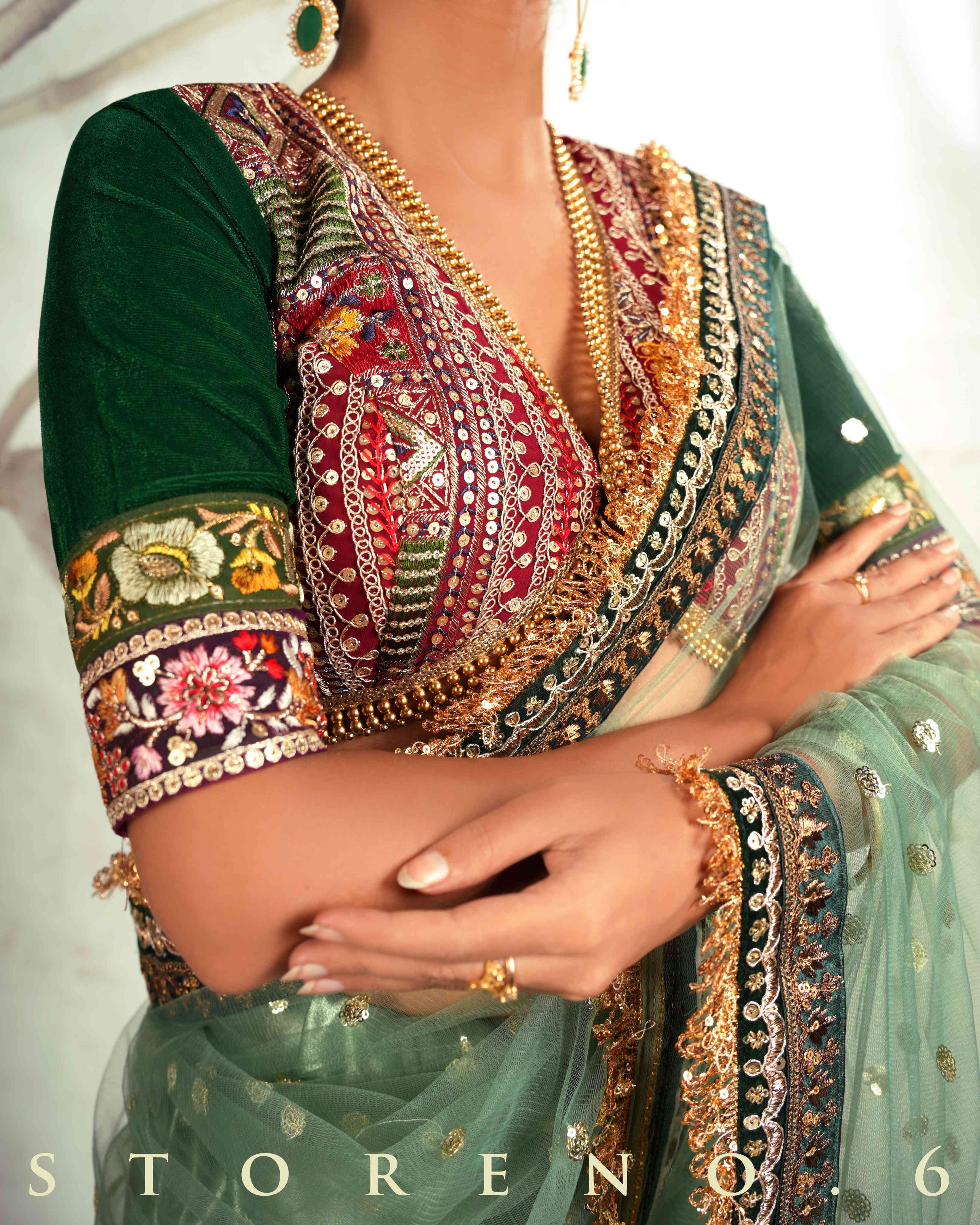 ICONIC IVY SAREE WITH LUSH OF BERRY MELANGE BLOUSE