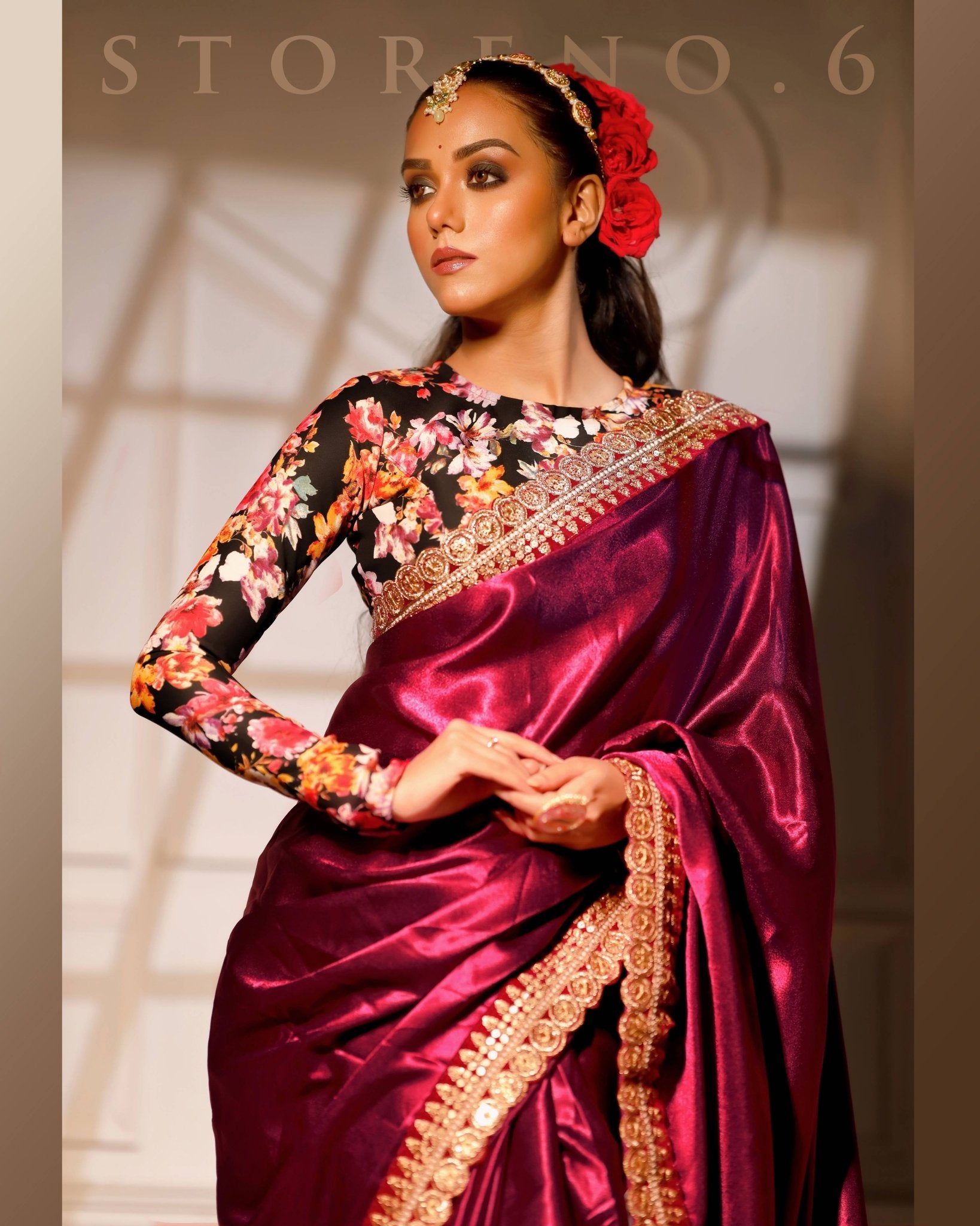 MAGICAL MULBERRY READY-TO-WEAR SAREE AND BLOUSE SET