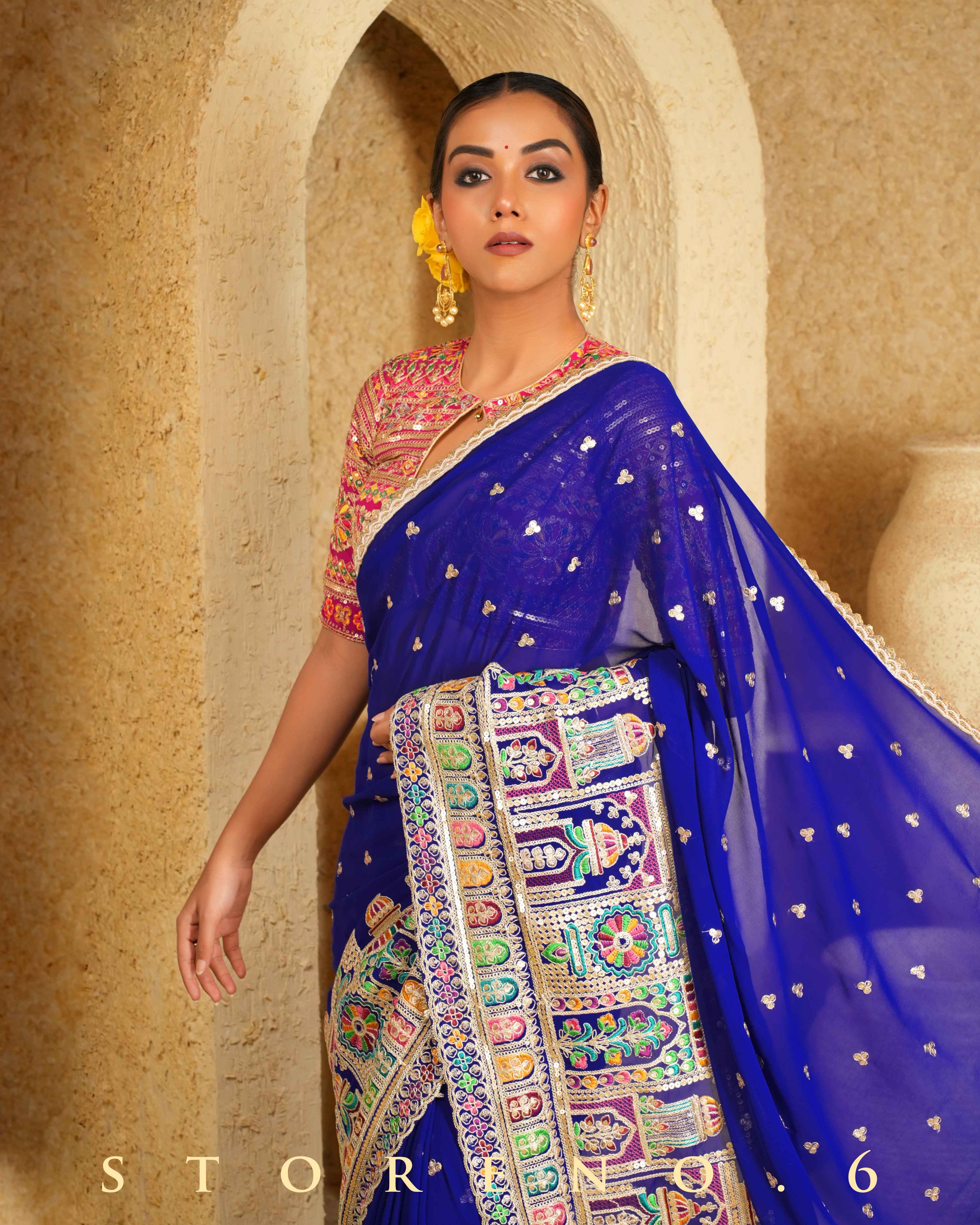 STUNNING SAPPHIRE SAREE