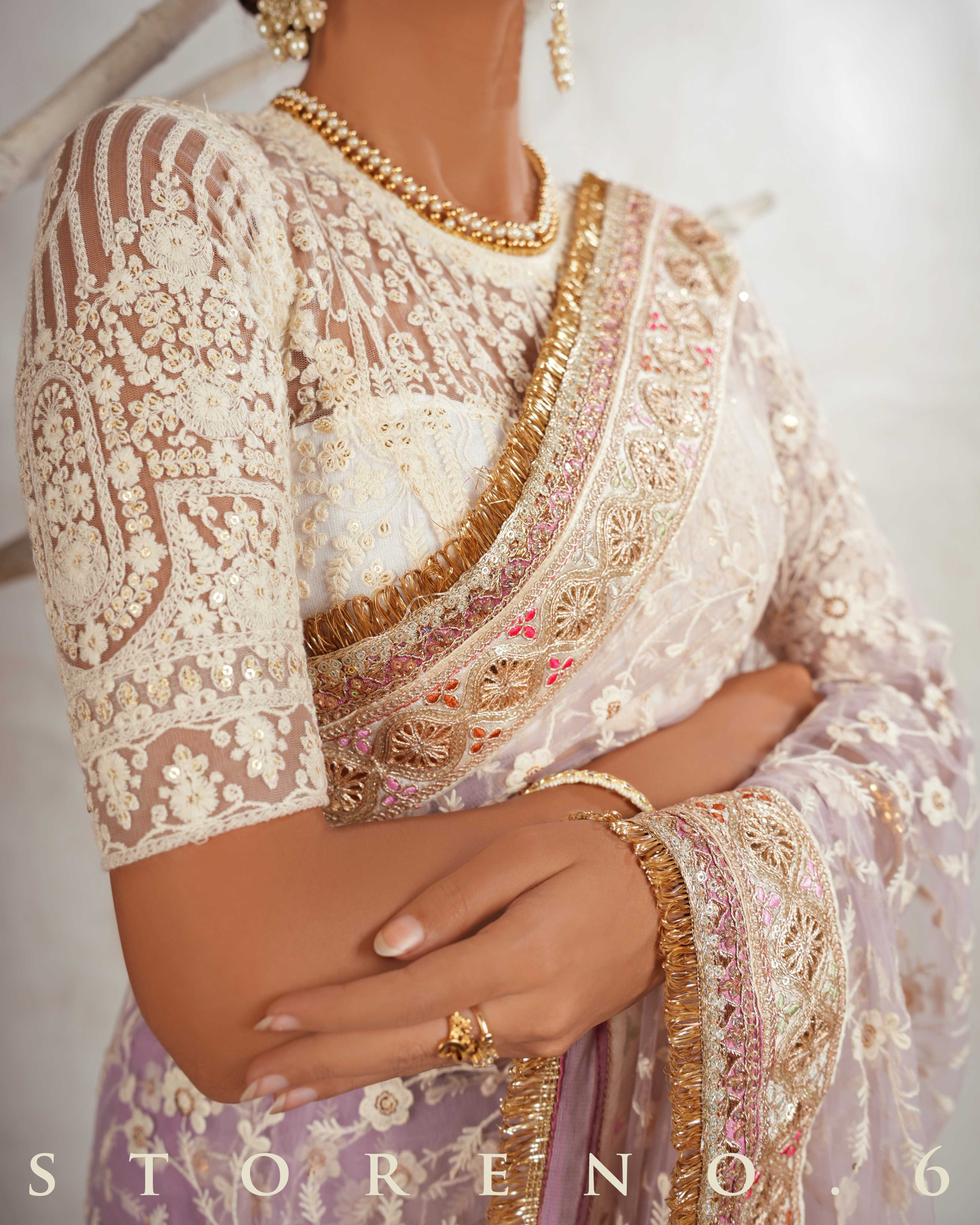 DAISY'S MUSICAL MAUVE SAREE WITH CHAANDNI CLASSIC BLOUSE