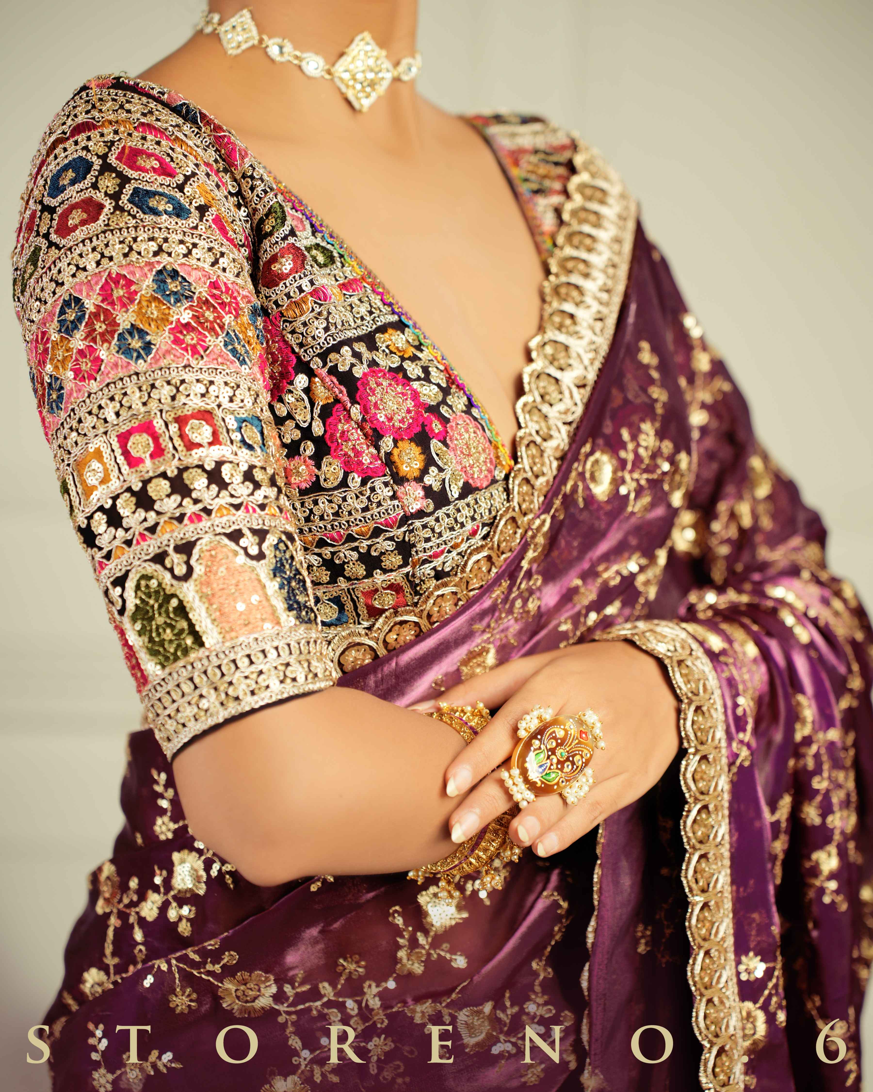 FROM THE VINEYARD SAREE WITH GUL KAARI SIAH-X BLOUSE