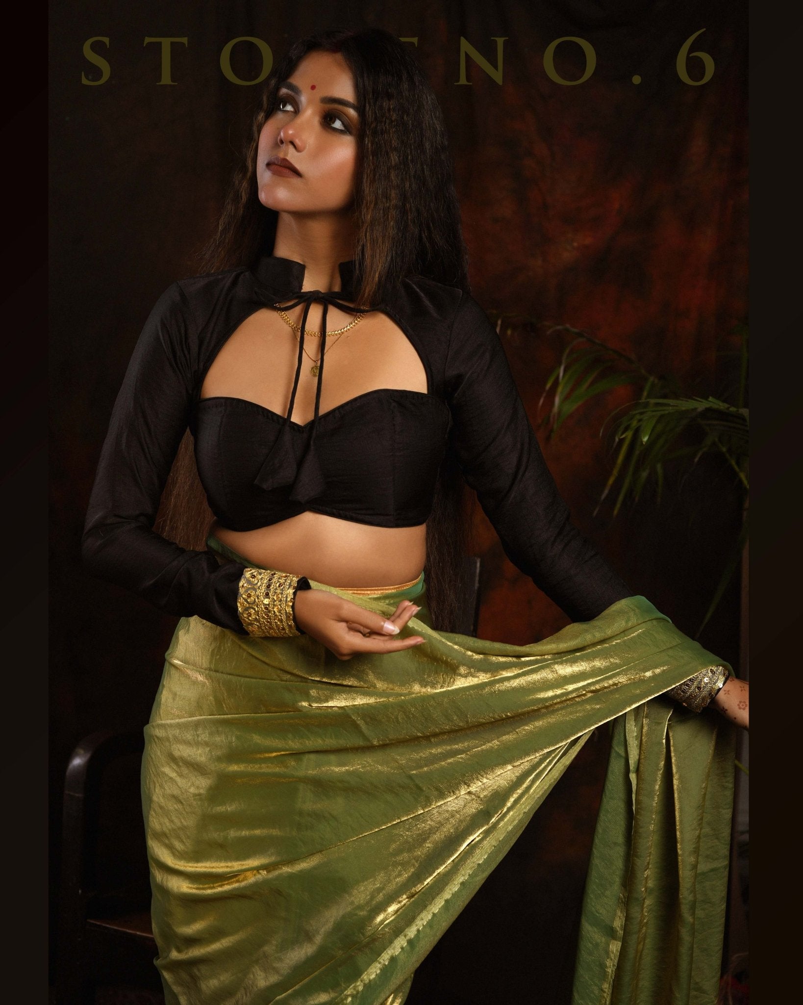 MEADOW WHISPER SAREE WITH 60'S BABE BLOUSE