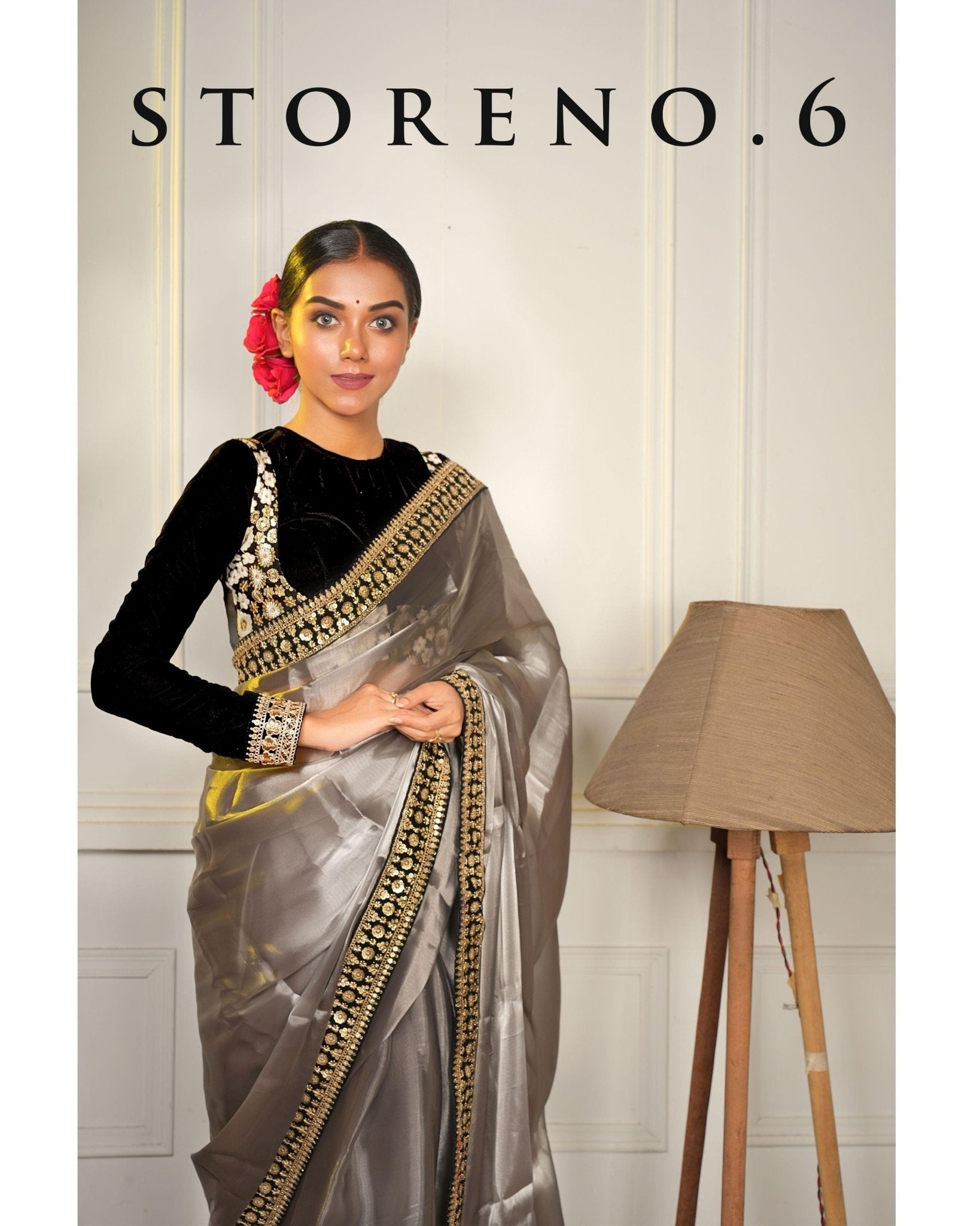 NOOR-E-SIAH SAREE WITH MAKHMAL NARGIS-E-SIAH BLOUSE