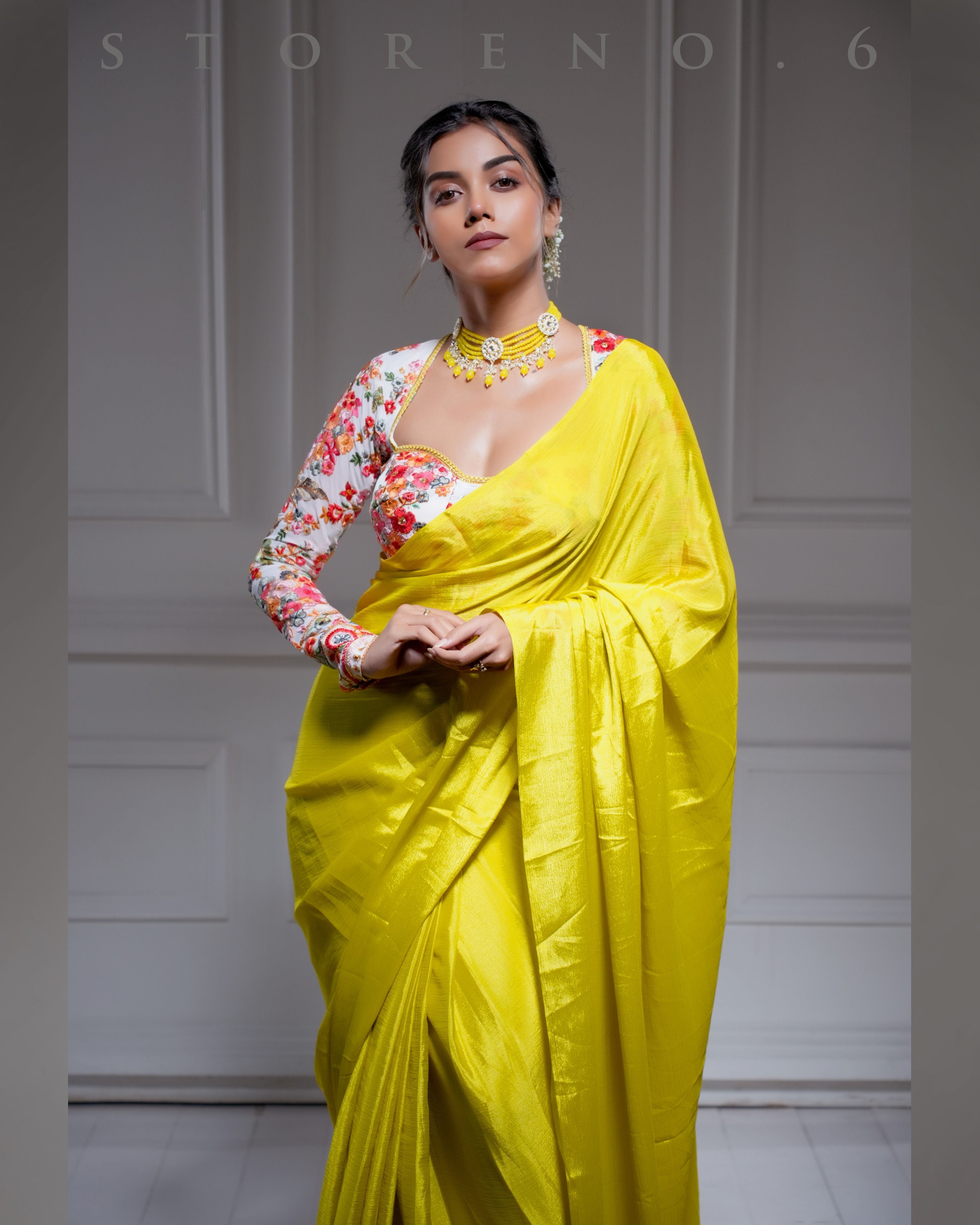 NEON NIRVANA SAREE WITH KAFOORI ASHIQUI CORSET BLOUSE