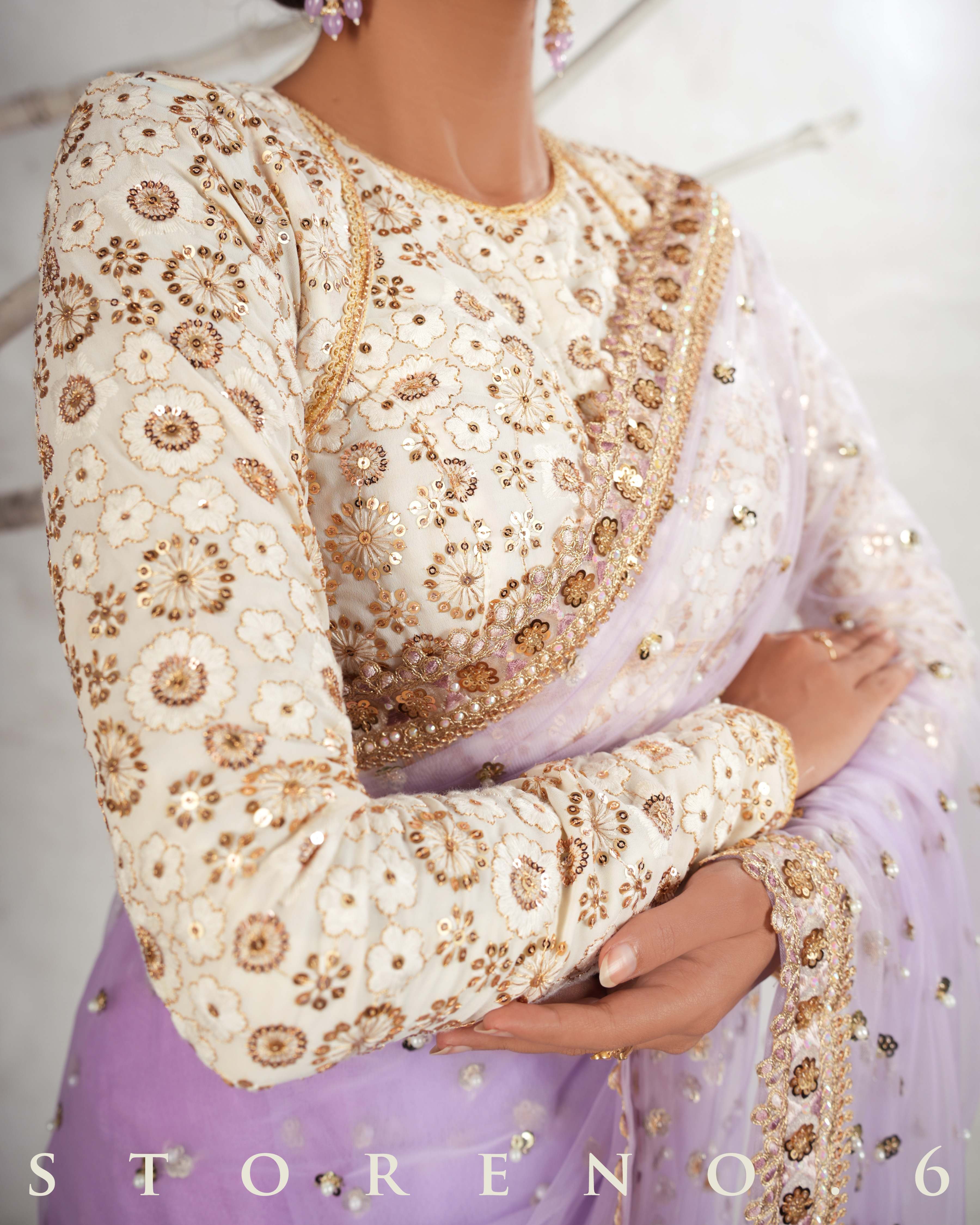 THE LILAC LUXURY SAREE WITH THE DAISY DESIRE BLOUSE