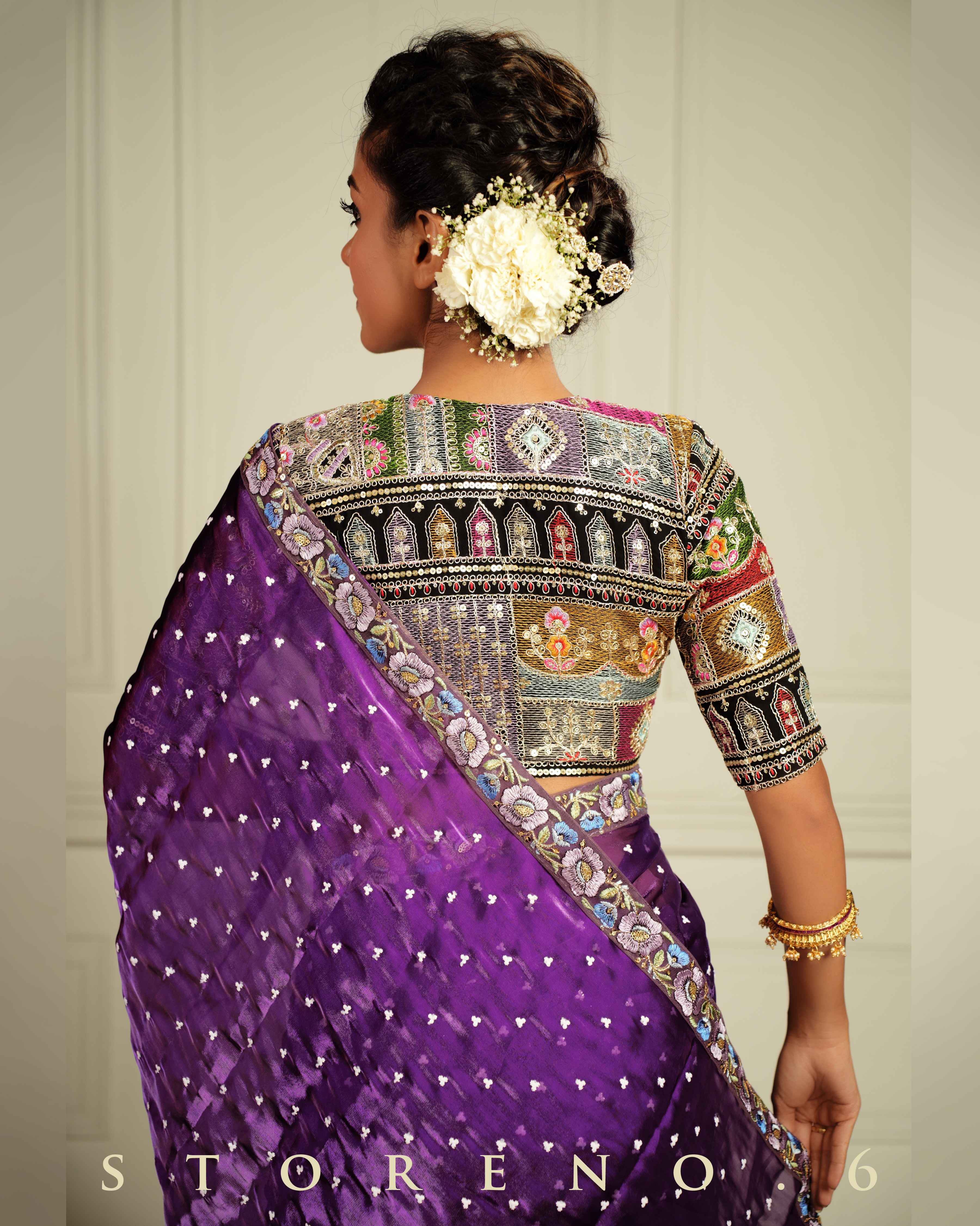 THE AMETHYST AFFAIR SAREE WITH THE DARK DELIGHT BLOUSE