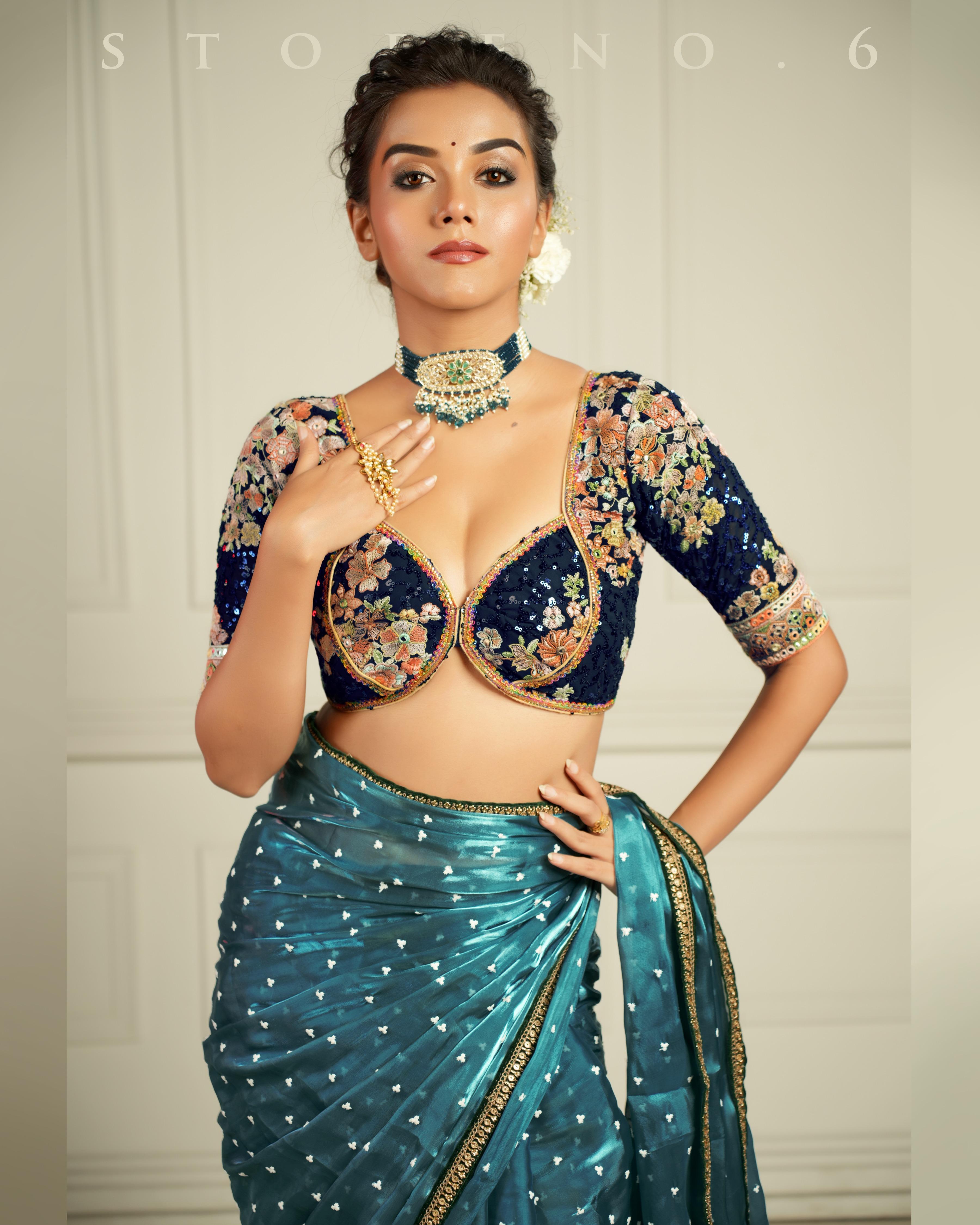 THE SAPPHIRE AFFAIR SAREE WITH NEELI AFSOON BLOUSE