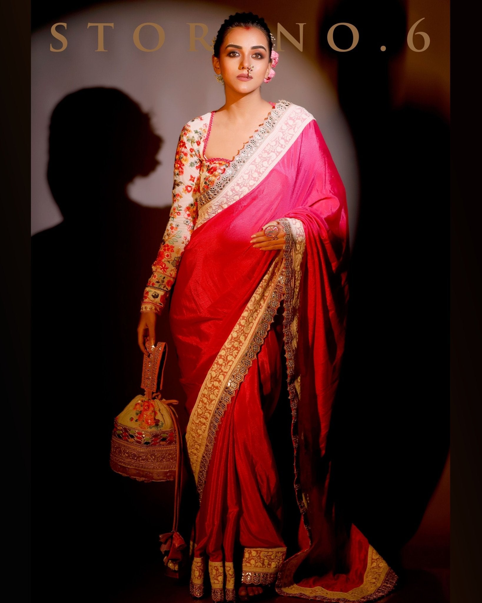 THE FEARLESS FUCHSIA READY-TO-WEAR SAREE AND BLOUSE SET