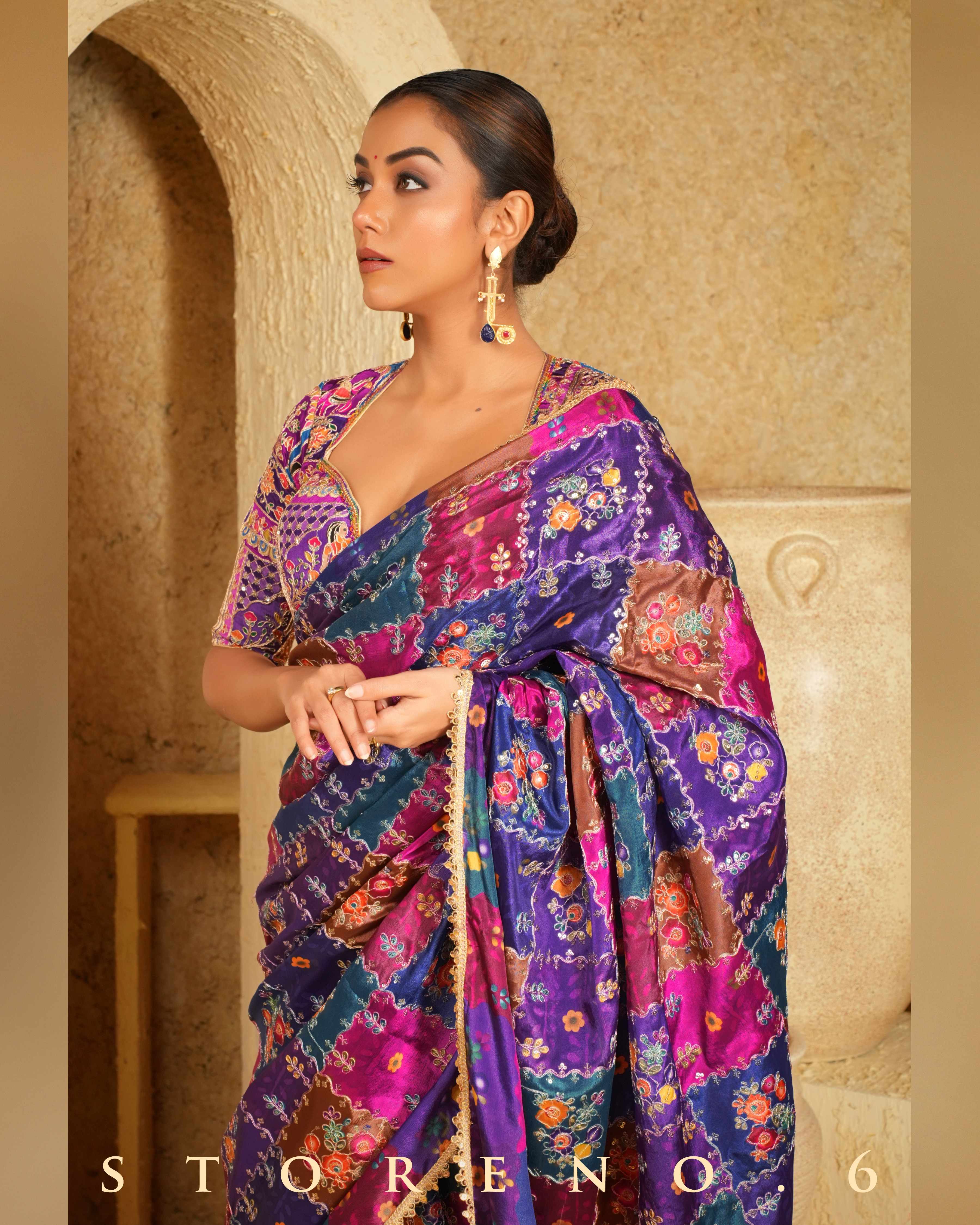 RAISIN RHAPSODY SAREE WITH AMETHYST ABODE BLOUSE