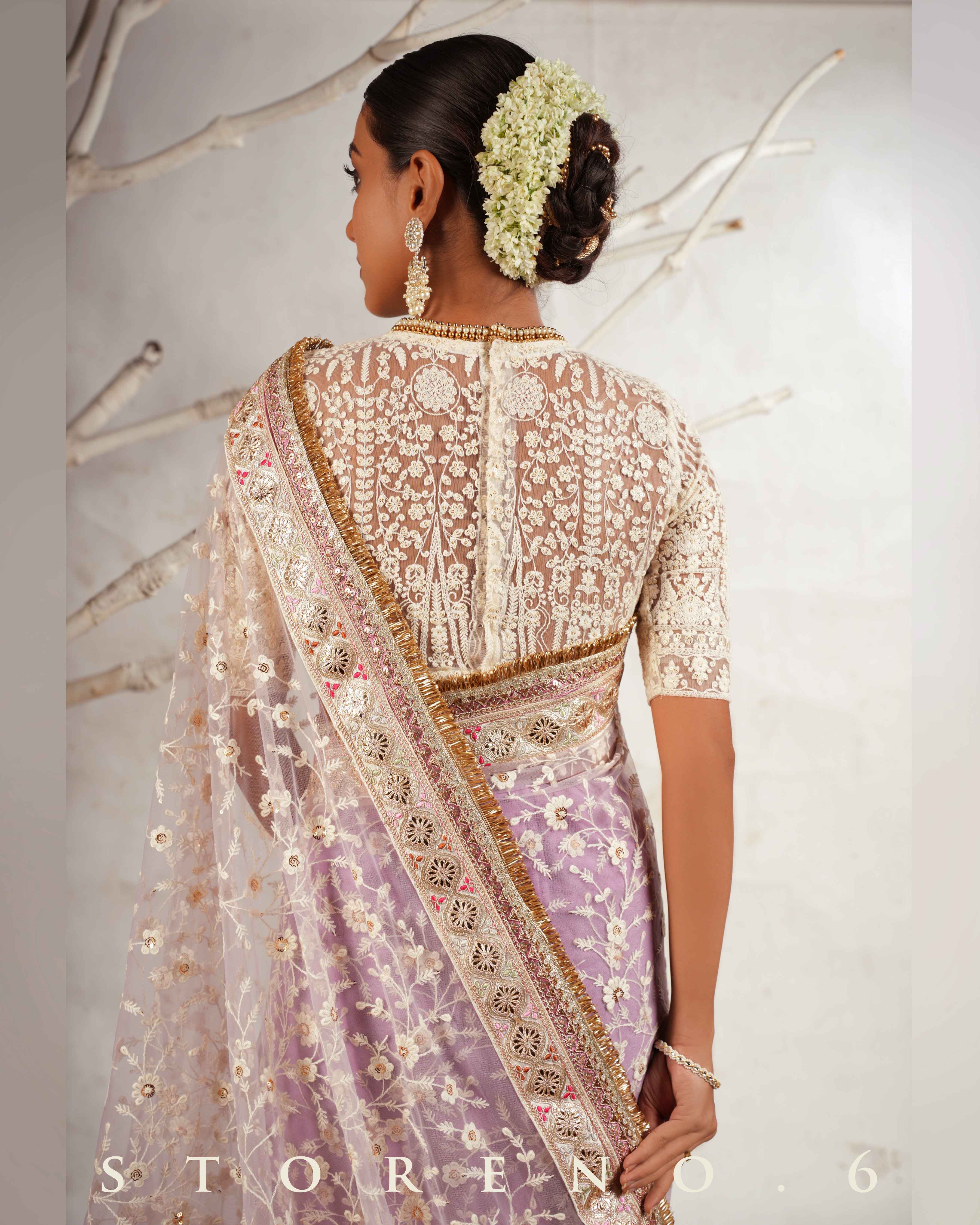 DAISY'S MUSICAL MAUVE SAREE WITH CHAANDNI CLASSIC BLOUSE