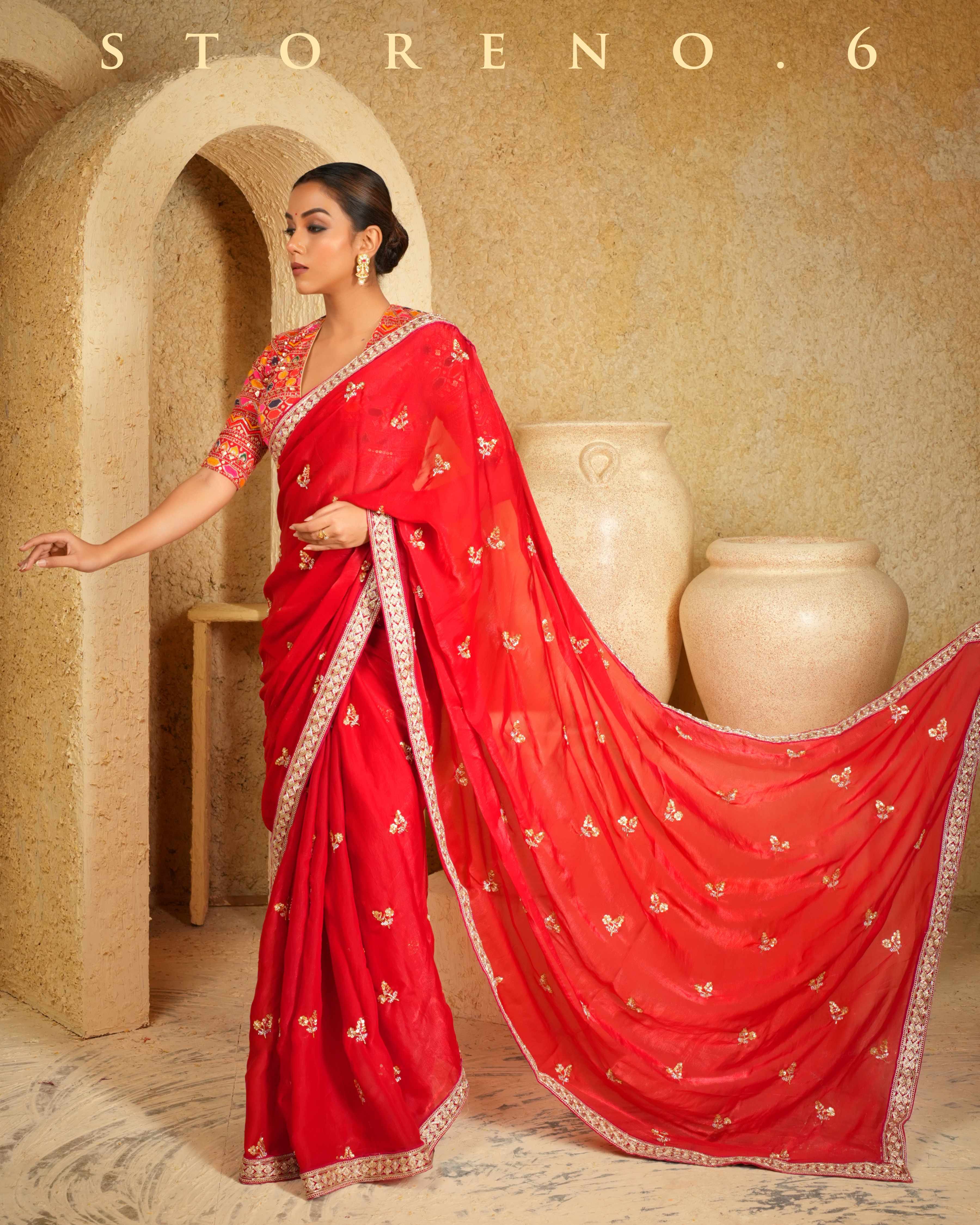 RUBY RITZY SAREE WITH CRIMSON CHARM BLOUSE