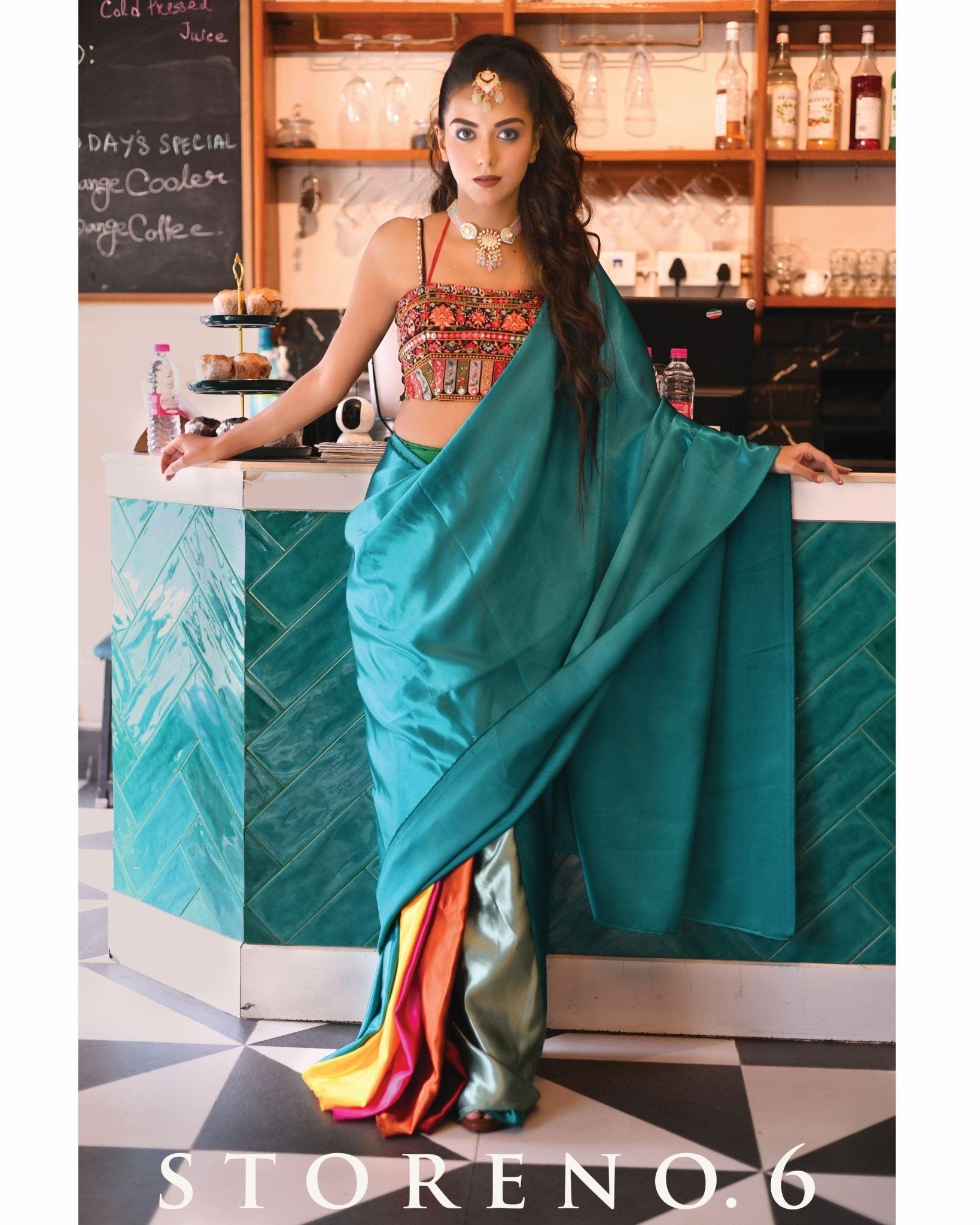 RAINBOW SATIN SAREE