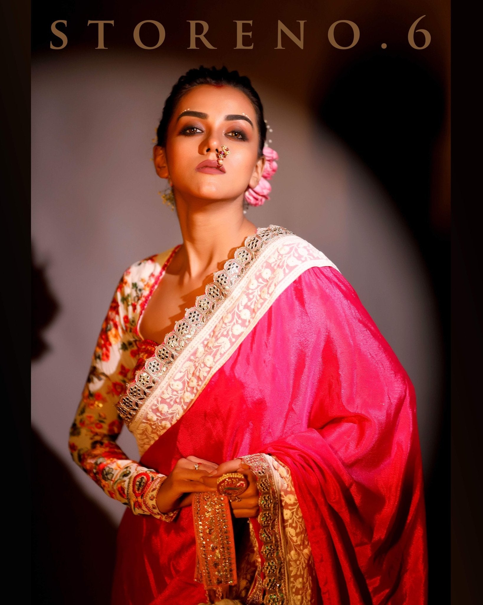 THE FEARLESS FUCHSIA READY-TO-WEAR SAREE AND BLOUSE SET