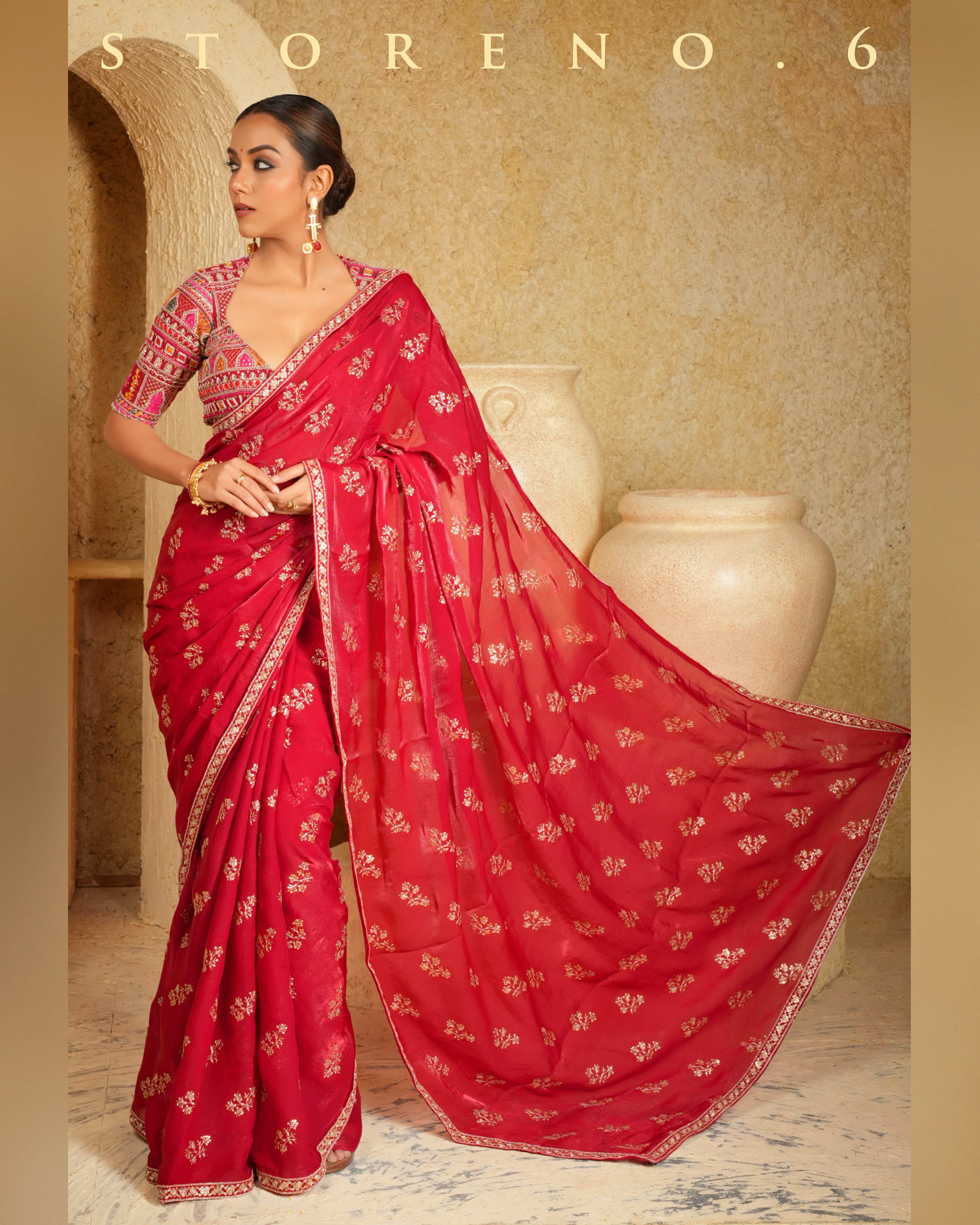 CHILLI CHARISMA SAREE WITH SANGRIA SENSATION CLASSIC BLOUSE