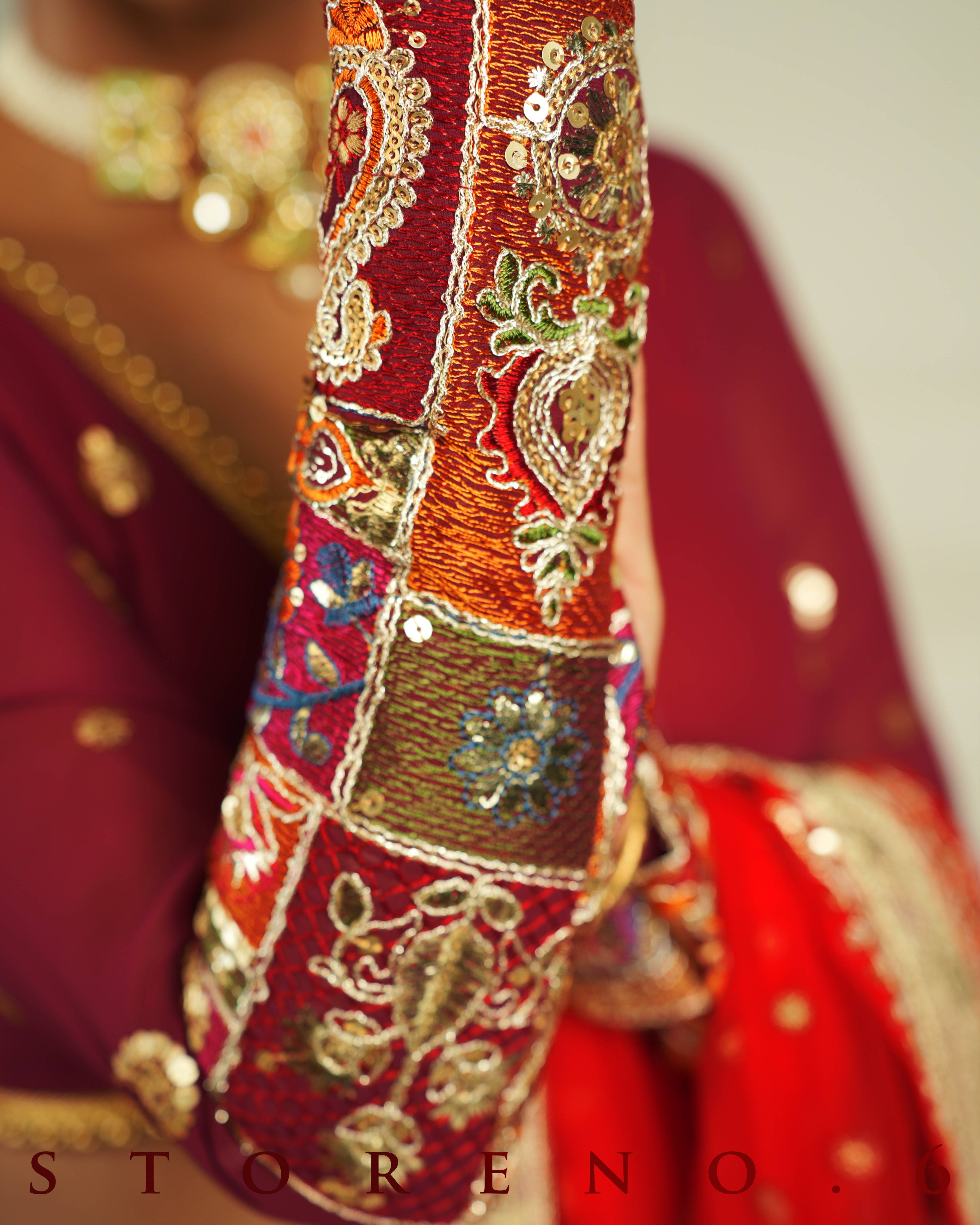 THE QUEEN'S CRIMSON CRUSH SAREE WITH RICH IN MAHOGANY BLOUSE