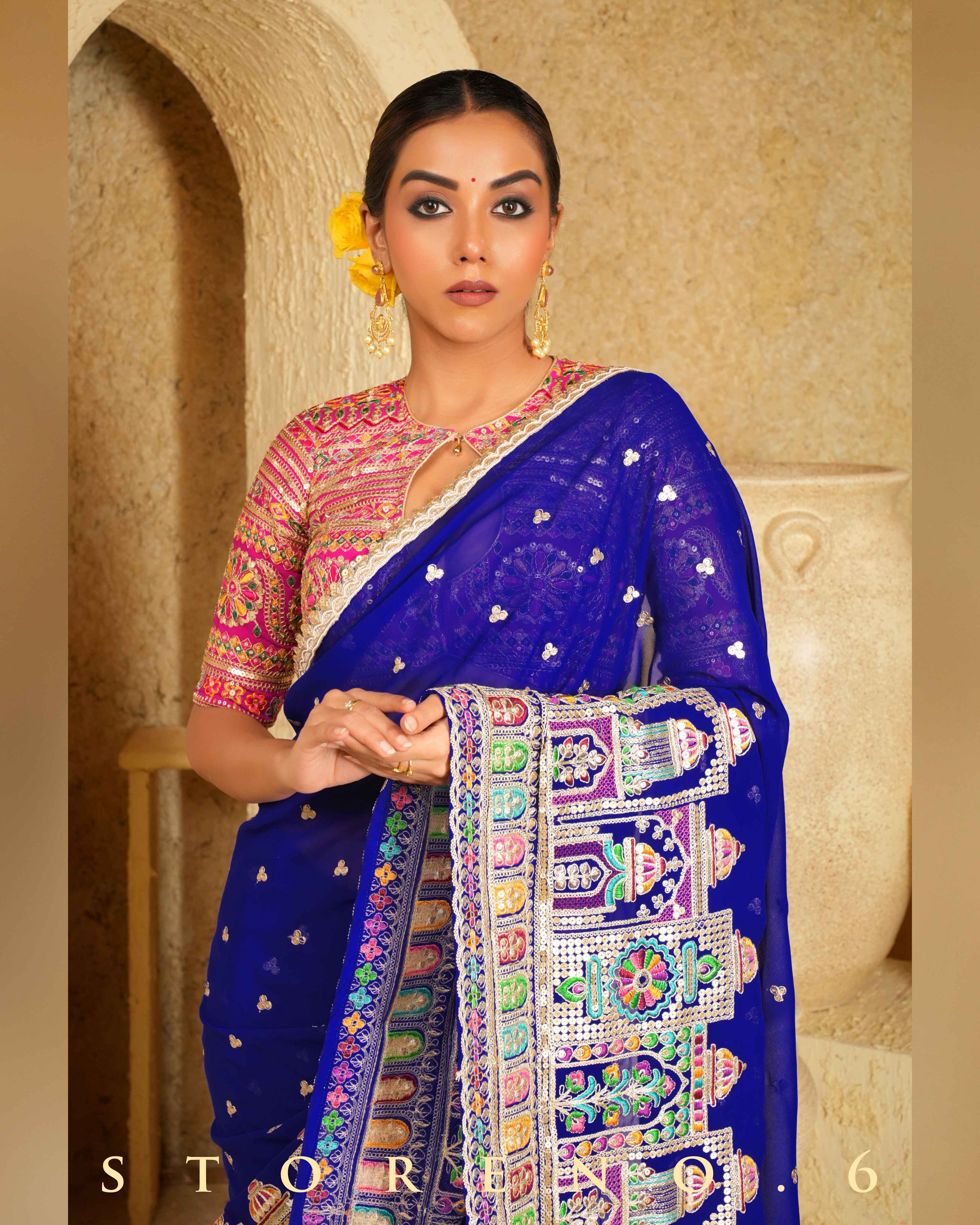 STUNNING SAPPHIRE SAREE