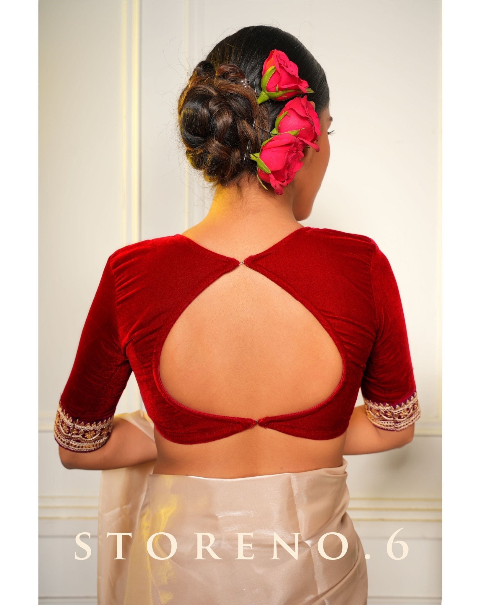 MAKHMAL-E-MERLOT BLOUSE