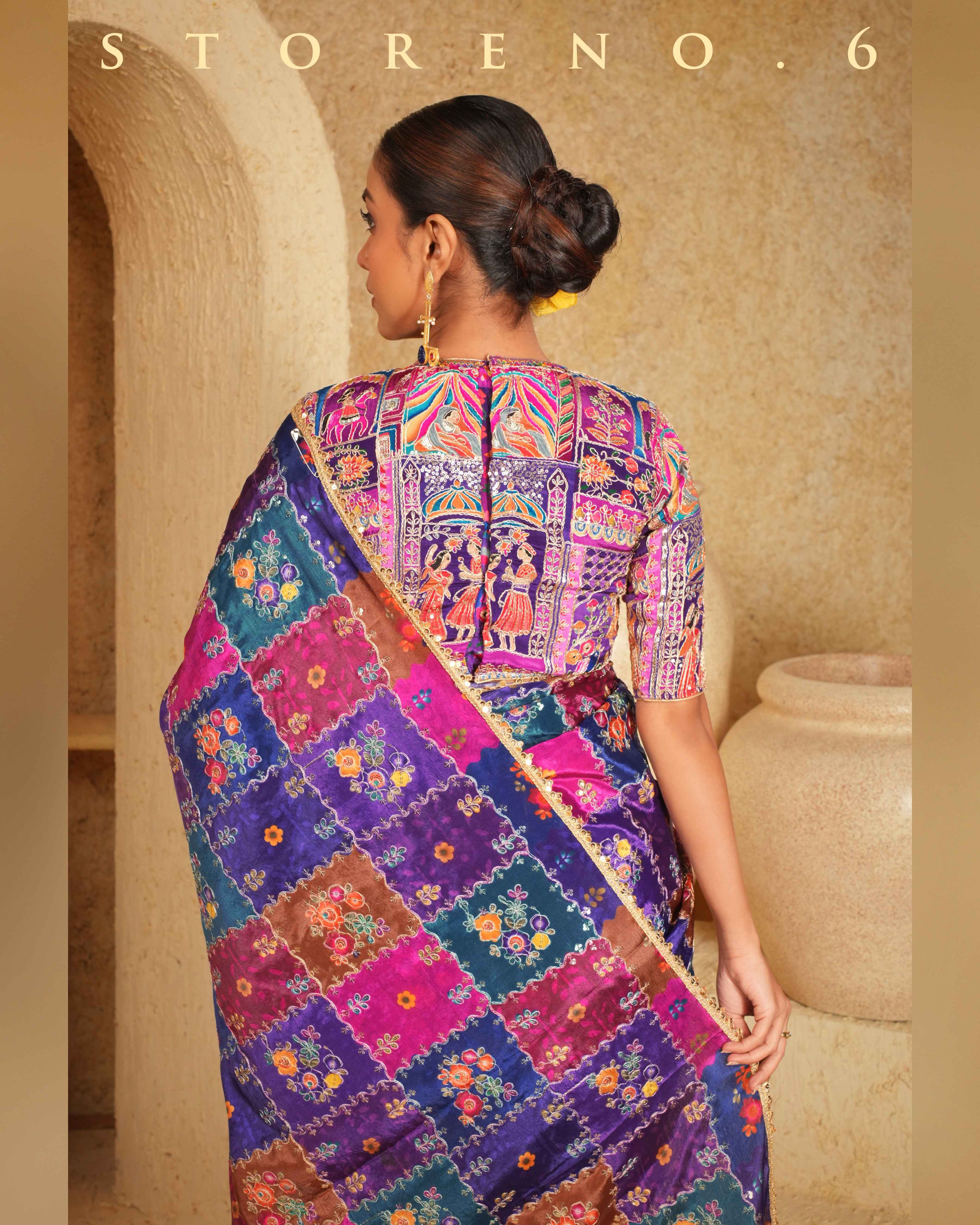 RAISIN RHAPSODY SAREE WITH AMETHYST ABODE BLOUSE